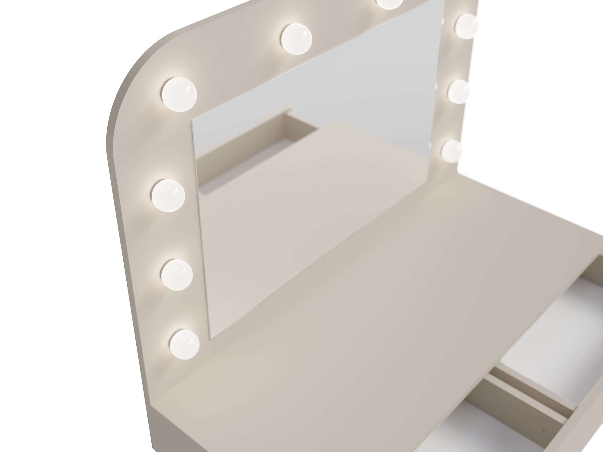 OTTO home Schminktisch »NANCY, BE A STAR! Hollywood Spiegel mit Beleuchtung und Schublade« B/T/H: 100/42,5/142cm,  Kosmetiktisch mit viel Stauraum, LED, Soft-Close,