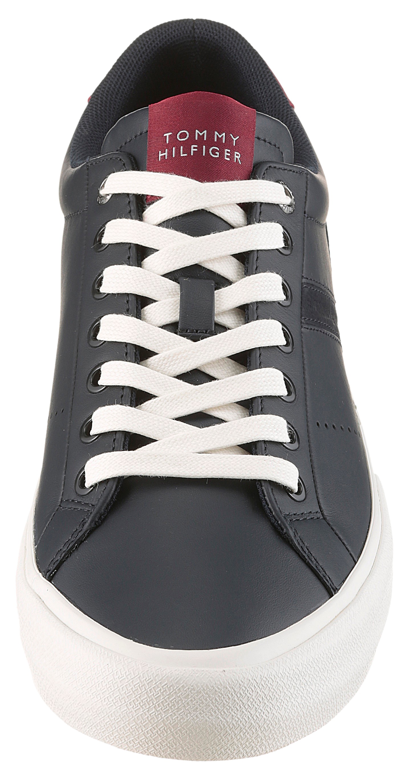 Sneaker TOMMY HILFIGER "TH HI VULC LTH STREET", Herren, Gr. 45, dunkelblau, bordeaux, Nappaleder, Veloursleder, Schuhe Sneaker, Freizeitschuh, Halbschuh, Schnürer mit weich gepolstertem Schaftrand 2