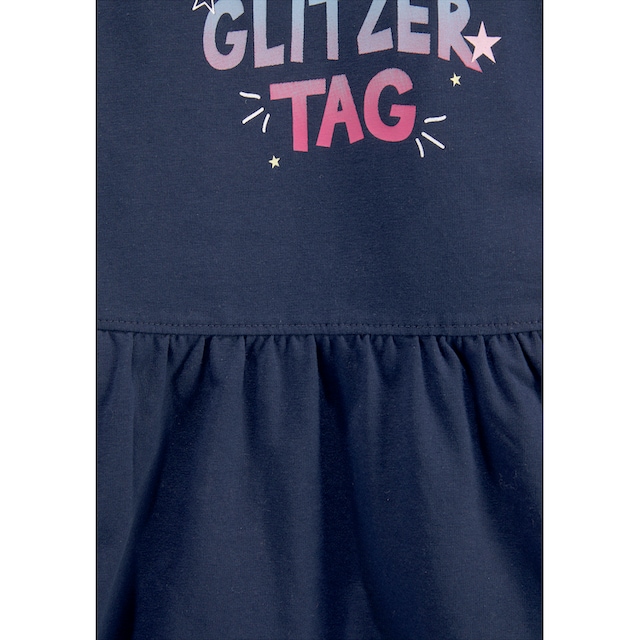 KIDSWORLD Jerseykleid »HAPPY GLITZER TAG«, mit glitzerndem Print ▷ für |  BAUR