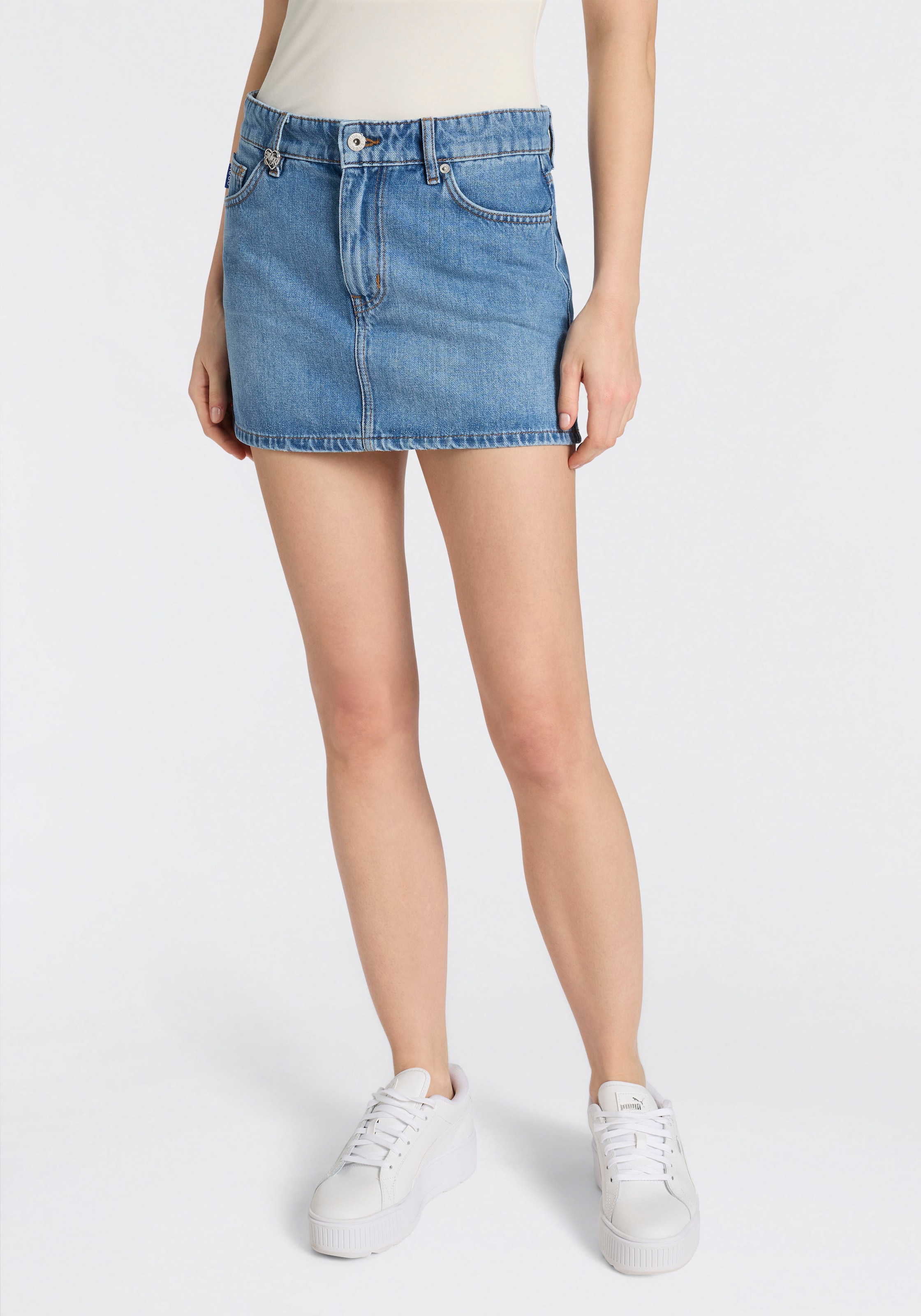 HUGO Blue Jeansrock "Galanie" in Mini Länge, Mid Rise günstig online kaufen