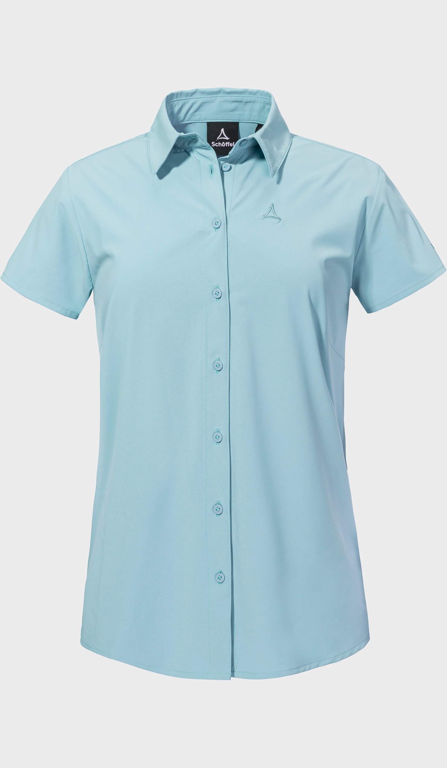 Funktionsbluse SCHÖFFEL "Blouse Style Dooser WMN", Damen, Gr. 40, tidal wave, Obermaterial: 85% Polyester, 15% Elasthan, Blusen, sportliche Passform, für Trekking und Outdoor, sportlicher Stil