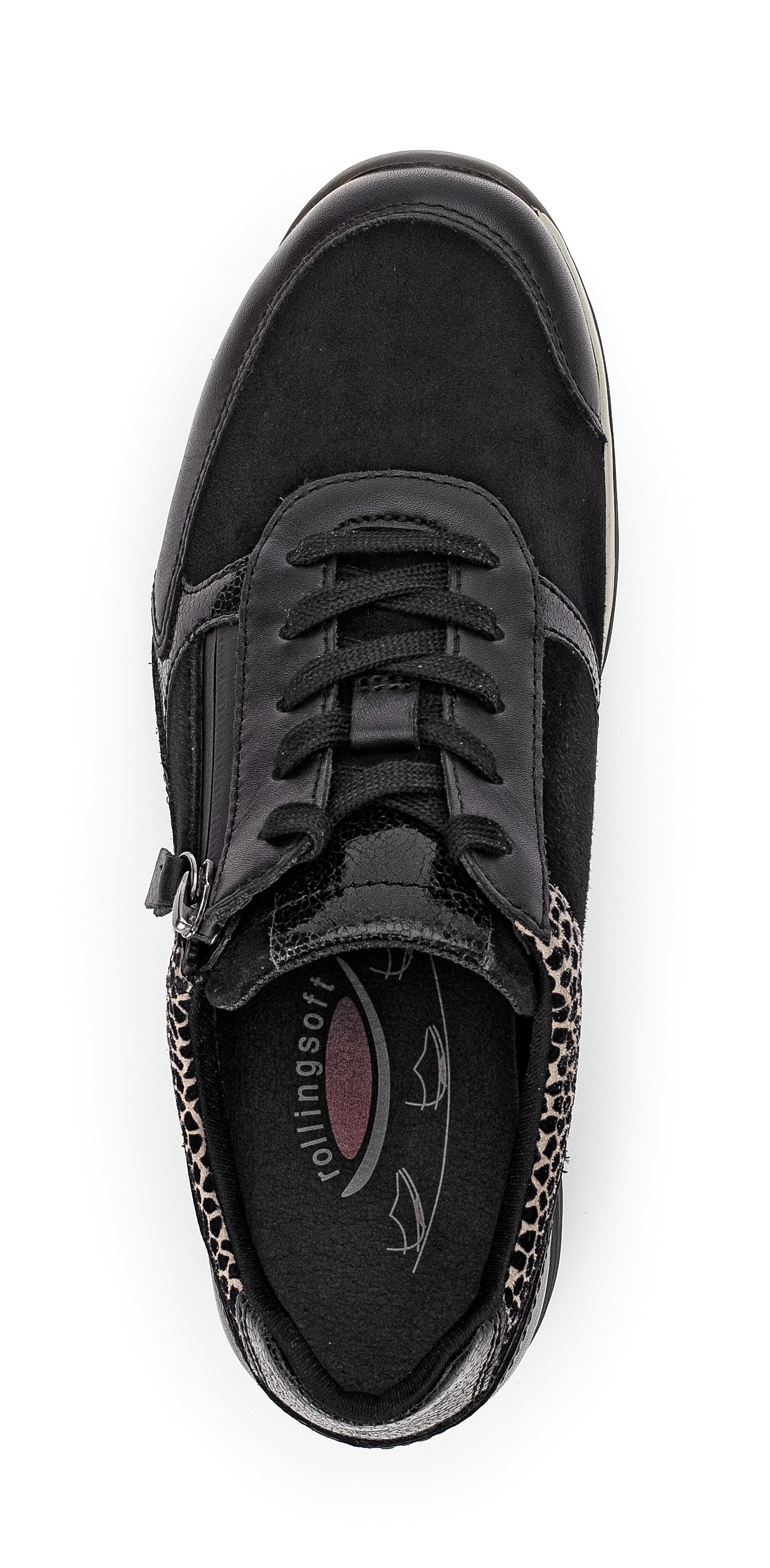 Gabor Rollingsoft Keilsneaker, Komfortschuh, Halbschuh, Schnürschuh mit Logo an der Ferse