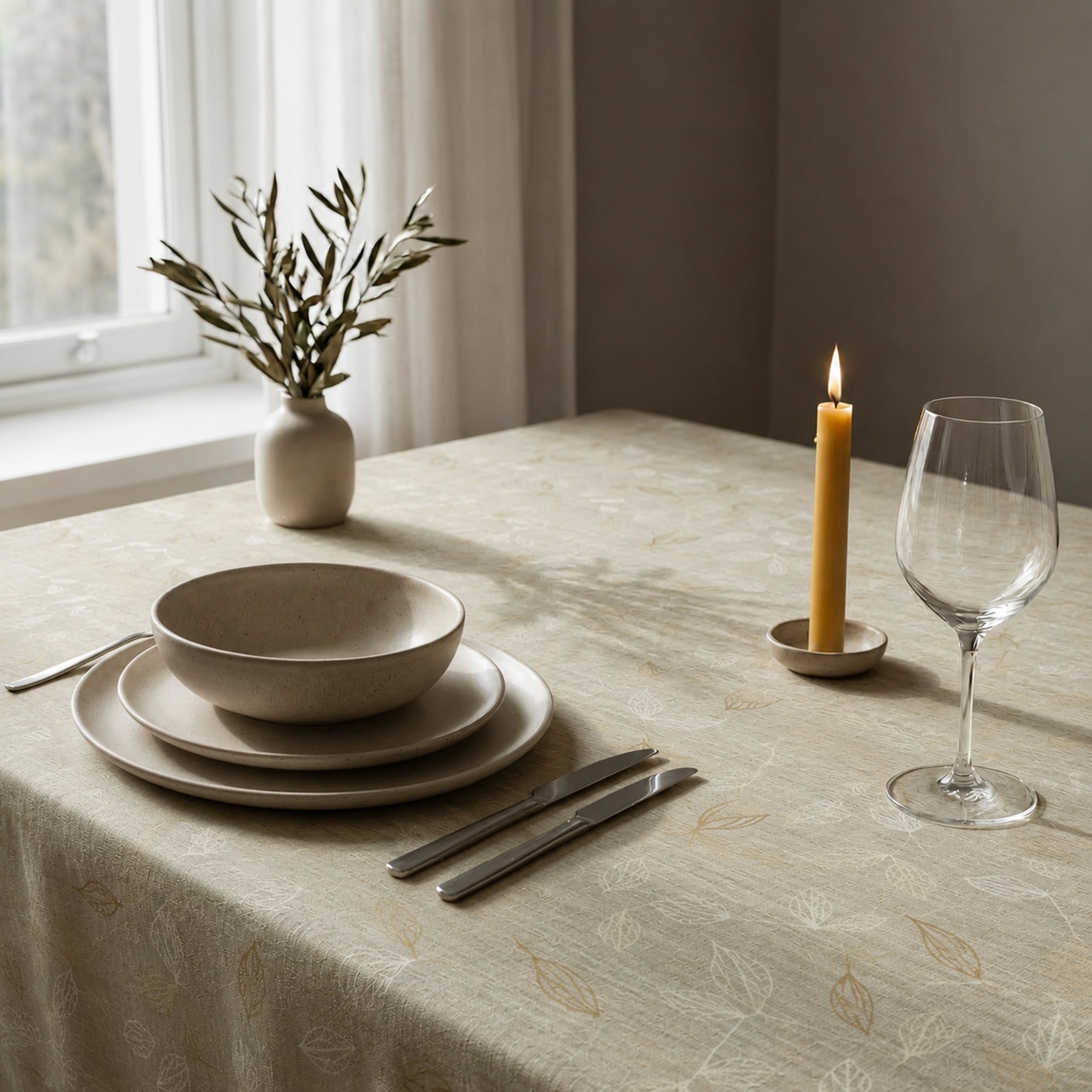 OTTO home Tischdecke »Raffon, 1 Stück, Leinenoptik, elegantes Blattmotiv, Farbverlauf« Leinenoptik, feines Blattmotiv, vielseitig einsetzbar
