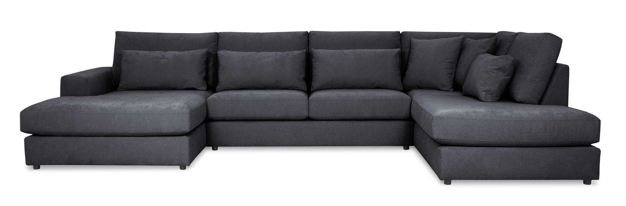 OTTO home Wohnlandschaft "Nivette, weiches Chenille" Breite 386 cm, U-Form, bodentief, 6 Zierkissen inkl.