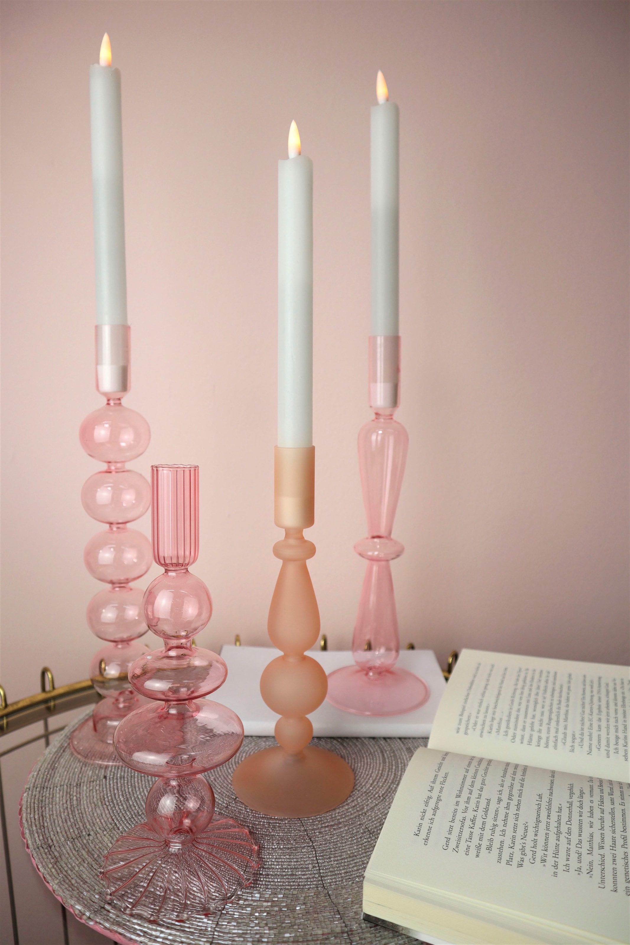 Höhe 2 aus »Stabkerzenhalter Design 21 cm Glas«, ca. BAUR (Set, | St.), Kerzenleuchter AM bestellen