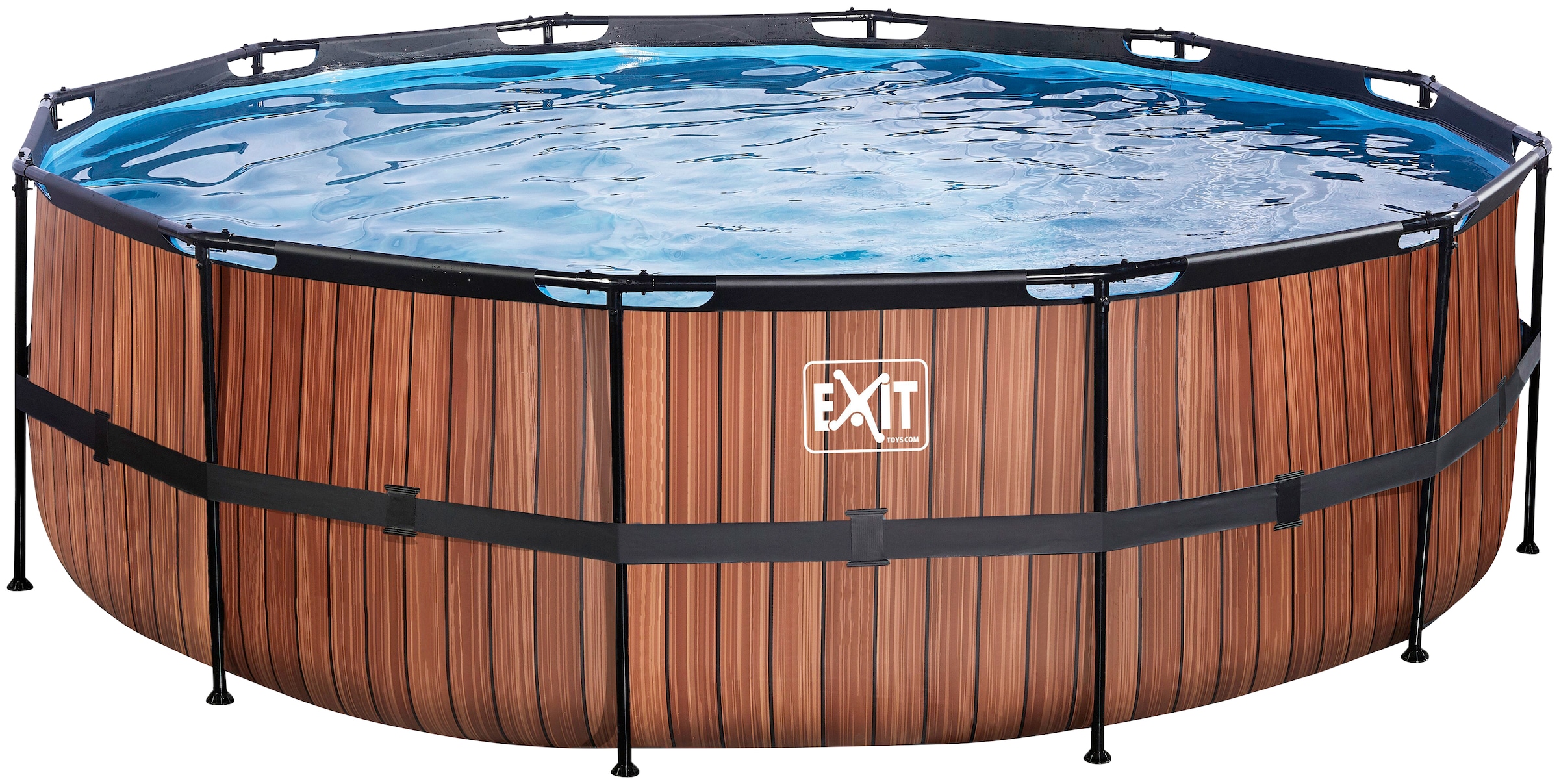 EXIT Framepool »inkl. Sicherheitsleiter«, (Set, 4 tlg.), ØxH: 450x122 cm, mit Kartuschenfilteranlage und Filterkartusche
