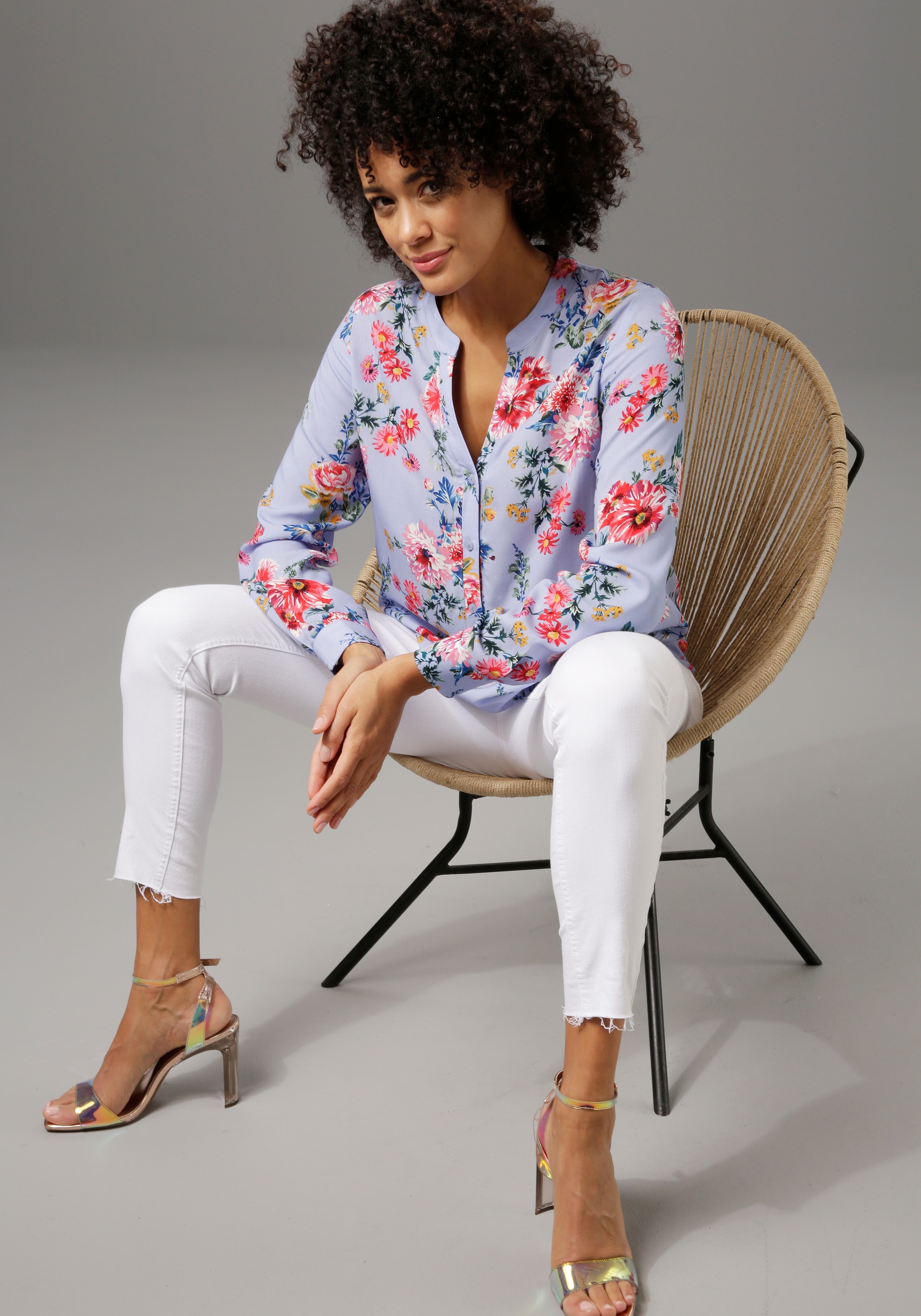 Blumendruck | CASUAL BAUR Aniston Schlupfbluse, kaufen für farbenfrohem mit