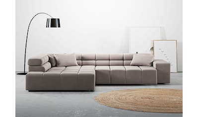 Ecksofa »Ancona incl. Kopfteilverstellung, Zierkissen Breite 319cm, L-Form«