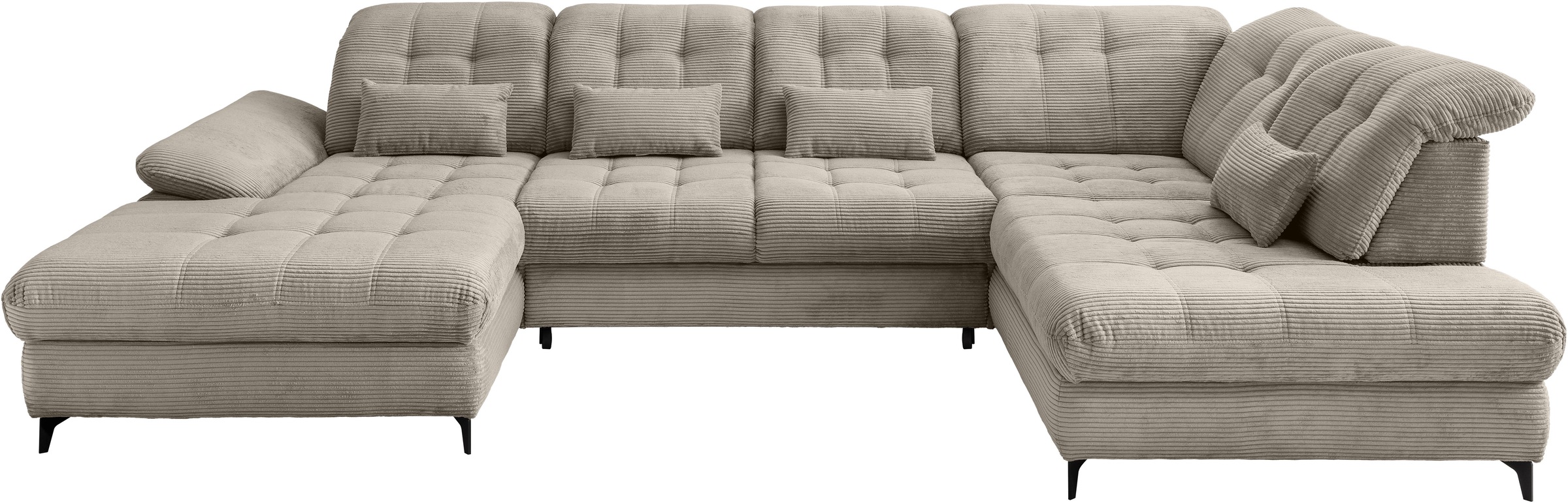 Wohnlandschaft HOME AFFAIRE, B:358cm T:216cmgrau, braun, 100% Polyester, Sofas, "Delphino"