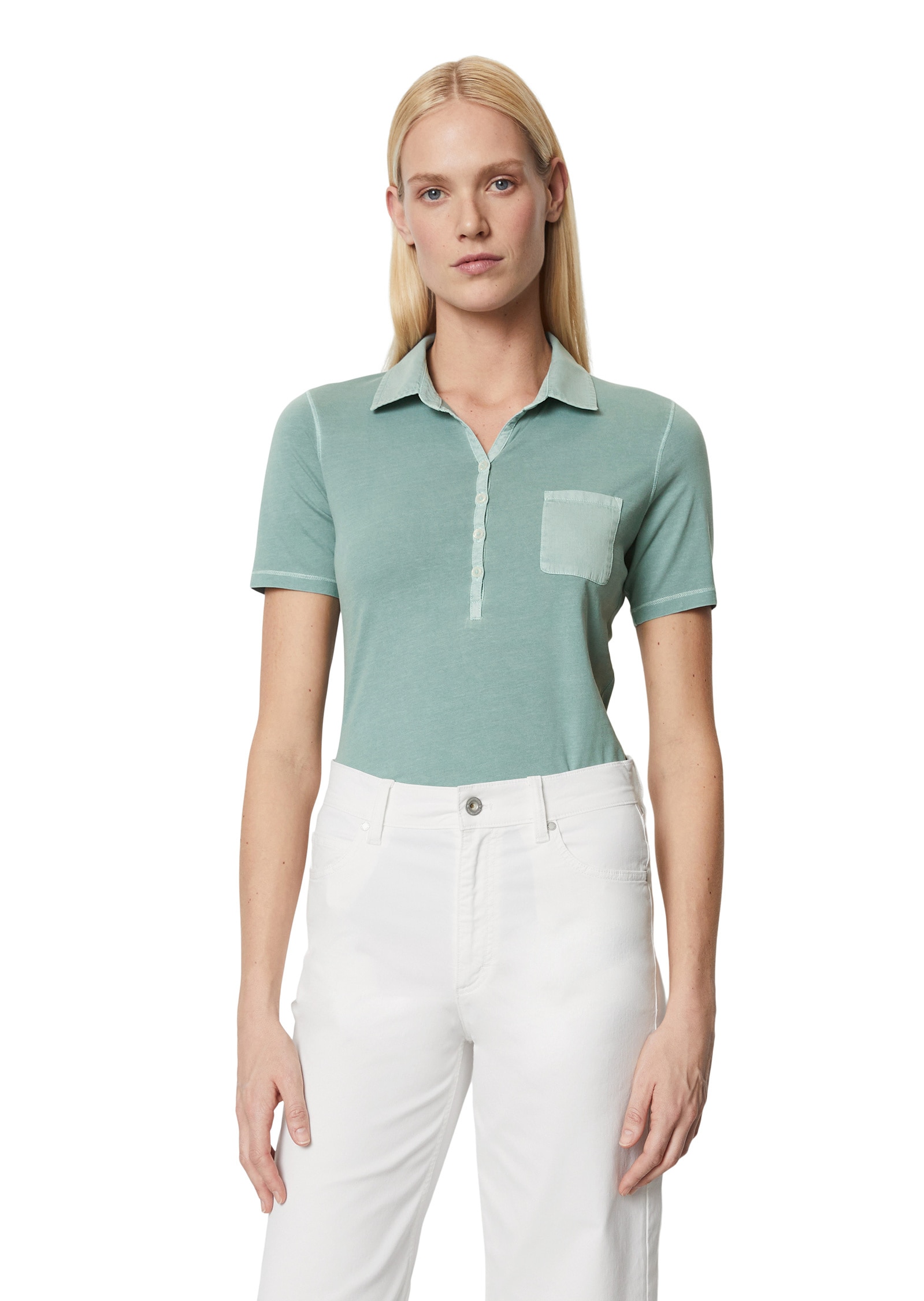 Marc O'Polo Poloshirt »mit Material-Mix-Details«