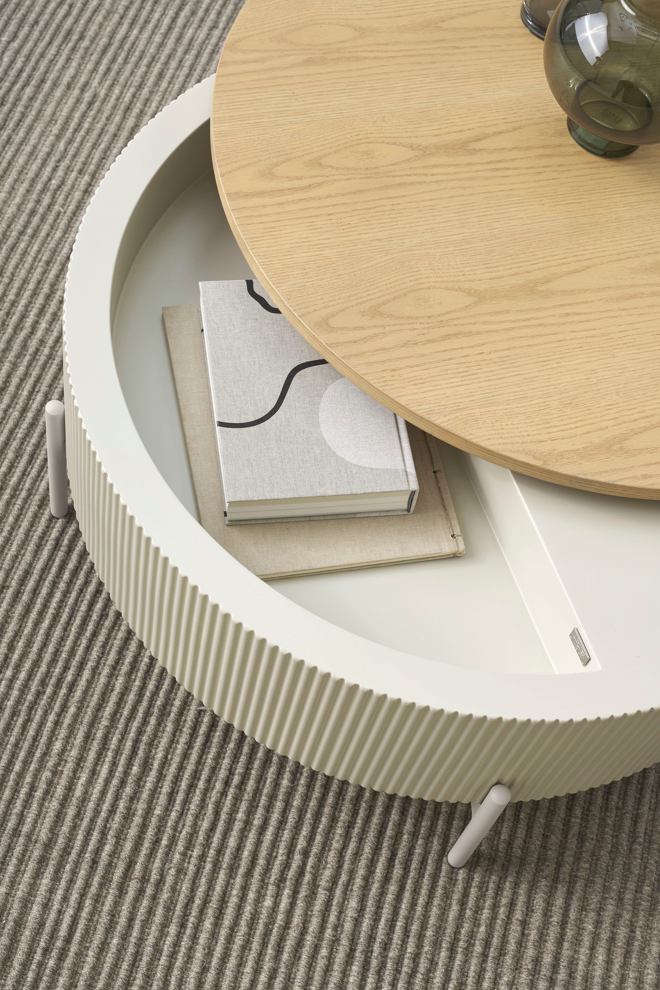 SCHÖNER WOHNEN-Kollektion Couchtisch »HEROY« 1 Stk. tlg. 80 cm, Tischplatte drehbar mit Stauraum