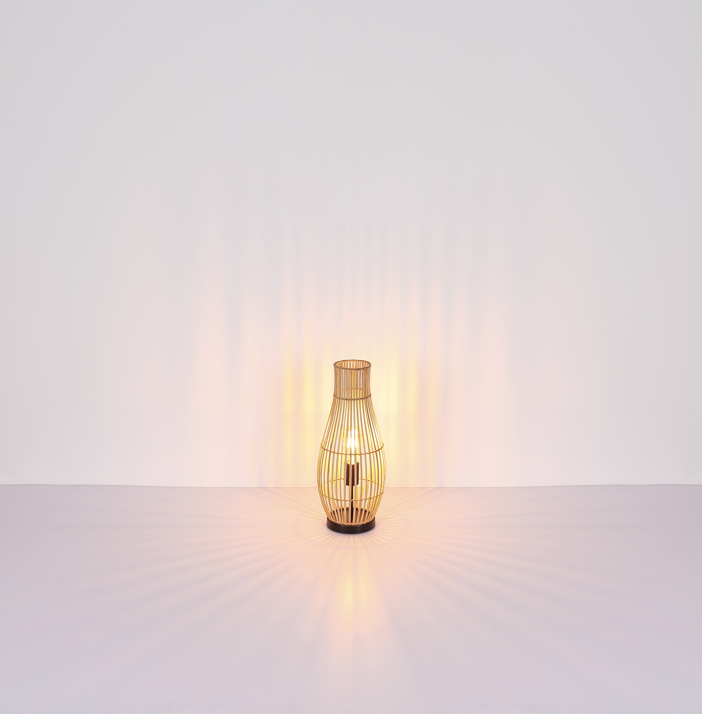 GLOBO LIGHTING Tischleuchte »LAGLIO«, Leuchtmittel E27 | ohne Leuchtmittel, Tischlampe/Schlafzimmer/Wohnzimmer/bambus/Hanf braun