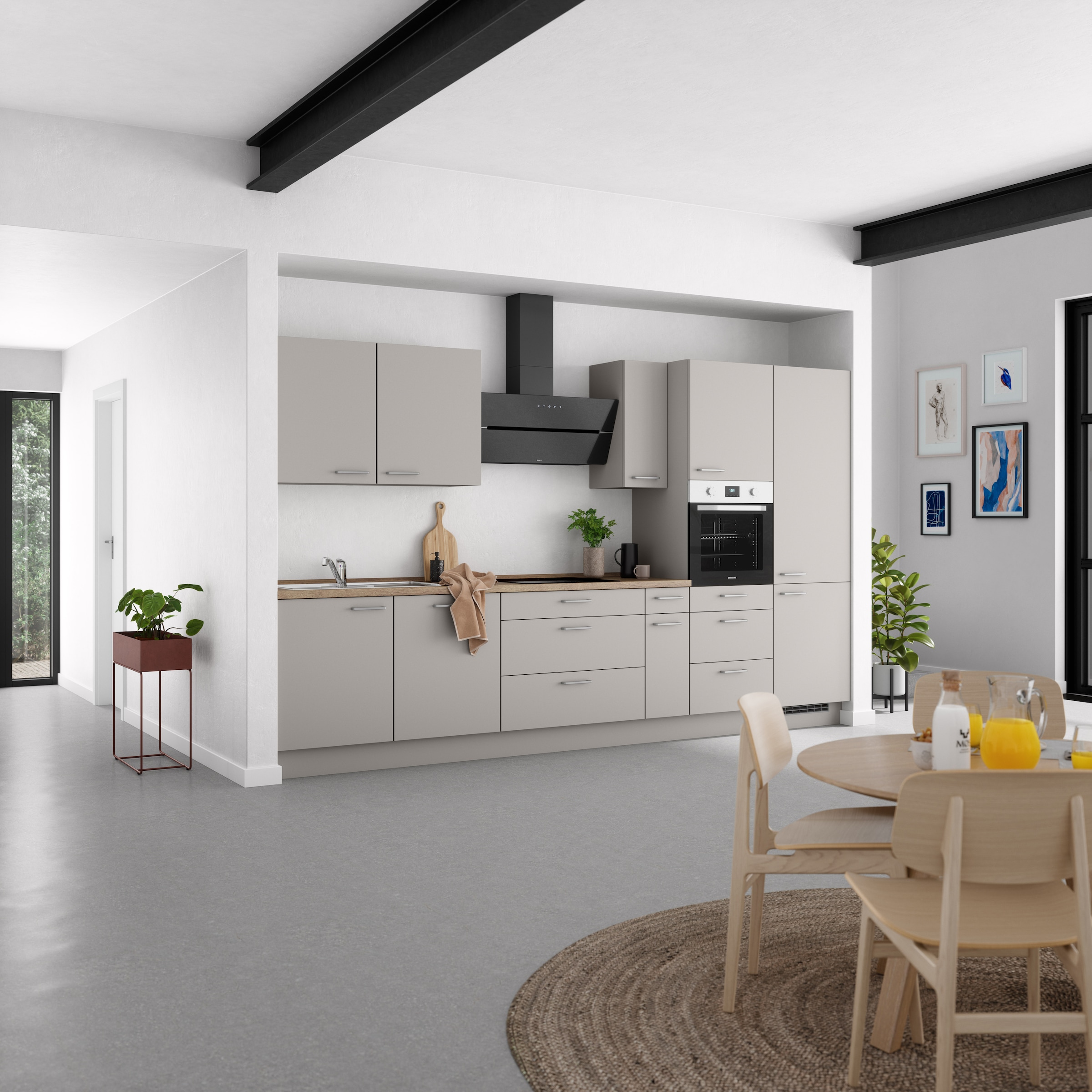 nobilia® Küchenzeile »"Touch II"«, vormontiert, Ausrichtung wählbar, Breite 360 cm, wahlw. mit E-Geräten