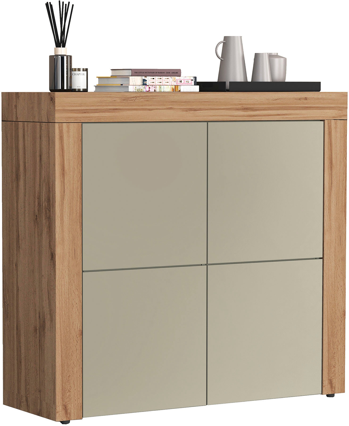 OTTO home Highboard »CHRONOS Breite 140 cm mit 4 Türen und 8 Fächer 'Made in Italy'« 1 Stk. tlg. Hohes Sideboard, Kommode, Schrank, Grifflos mit Push to Open