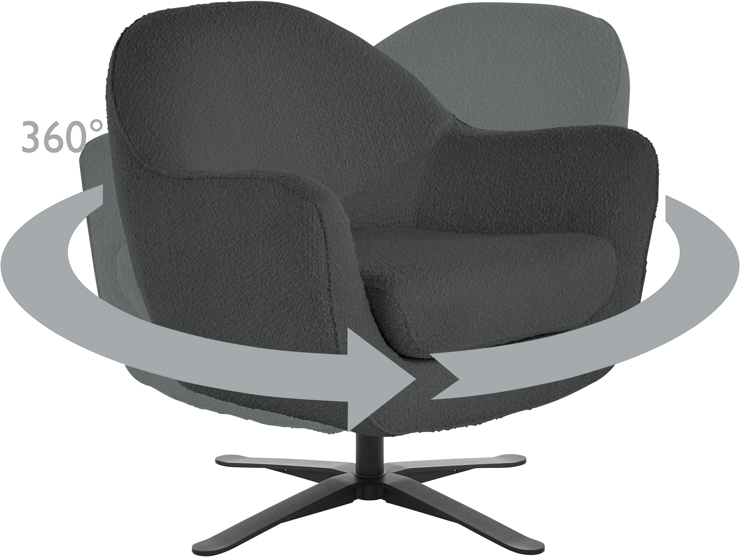 andas Drehsessel »Stavre, Loungesessel«, in moderner Optik, mit elegantem Drehfuß