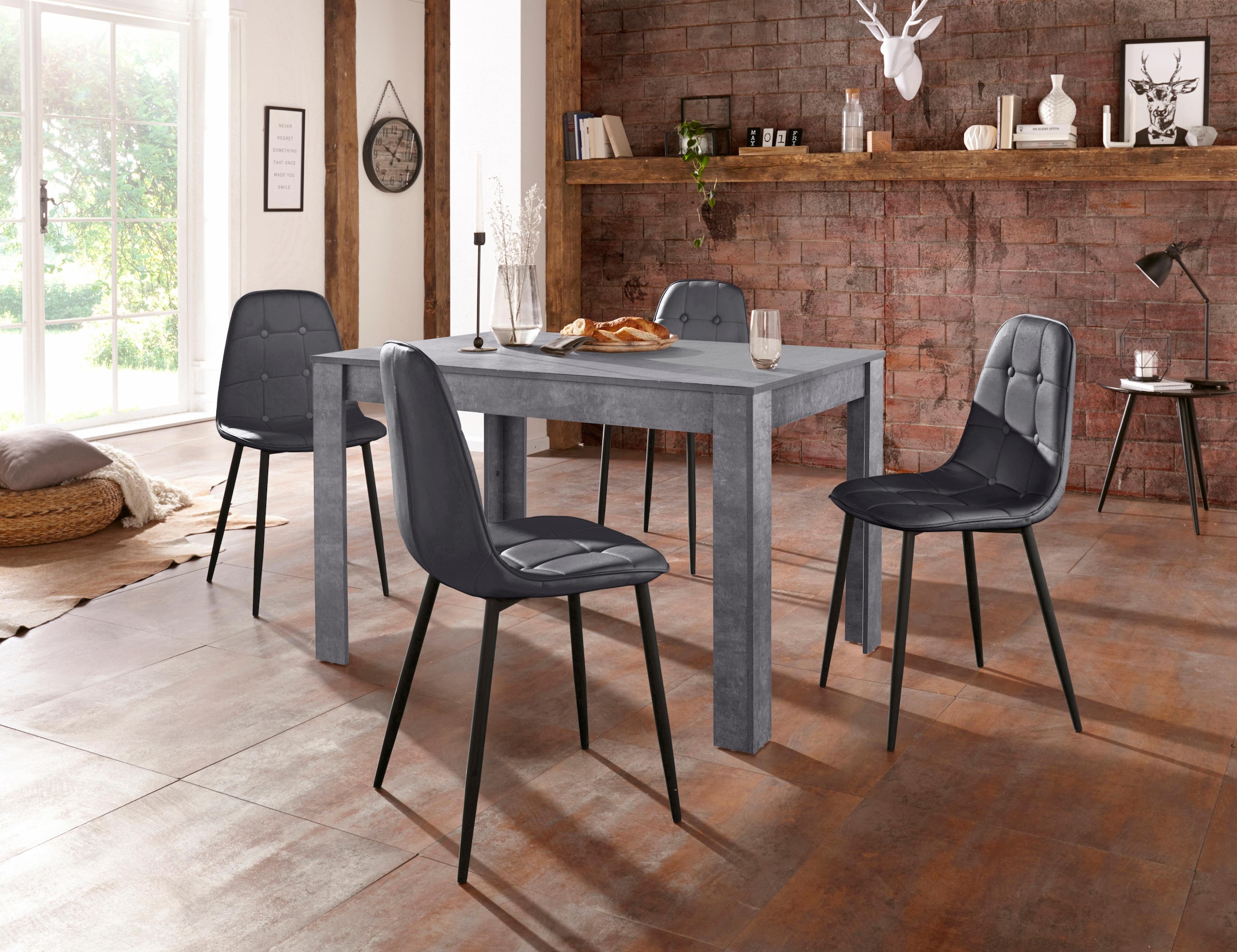 INOSIGN Essgruppe Set, 5 Stk. tlg. mit Esstisch 120 cm breit günstig online kaufen