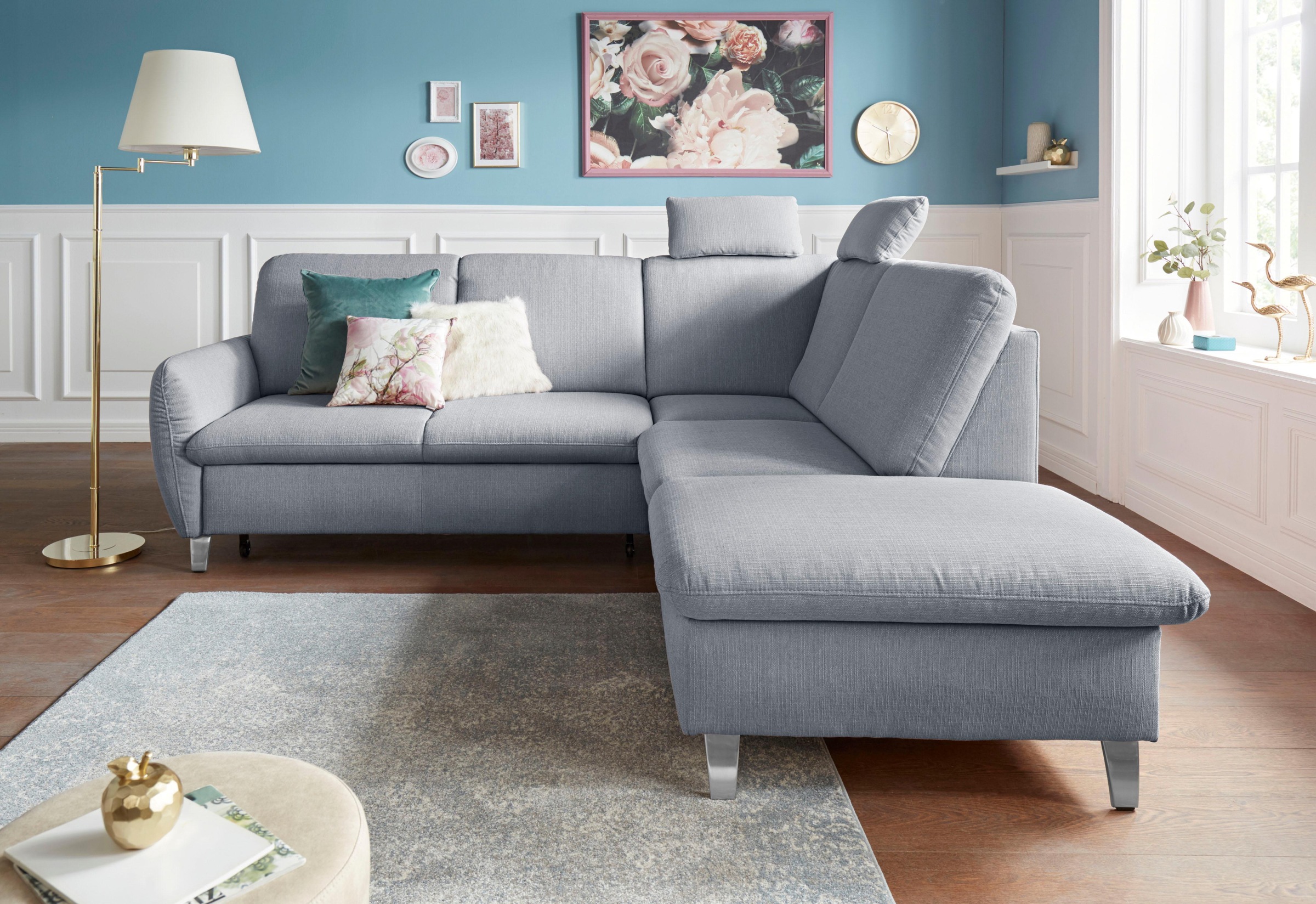 sit&more Ecksofa, mit Federkern, zwei Kopfstützen und wahlweise mit Bettfunktion
