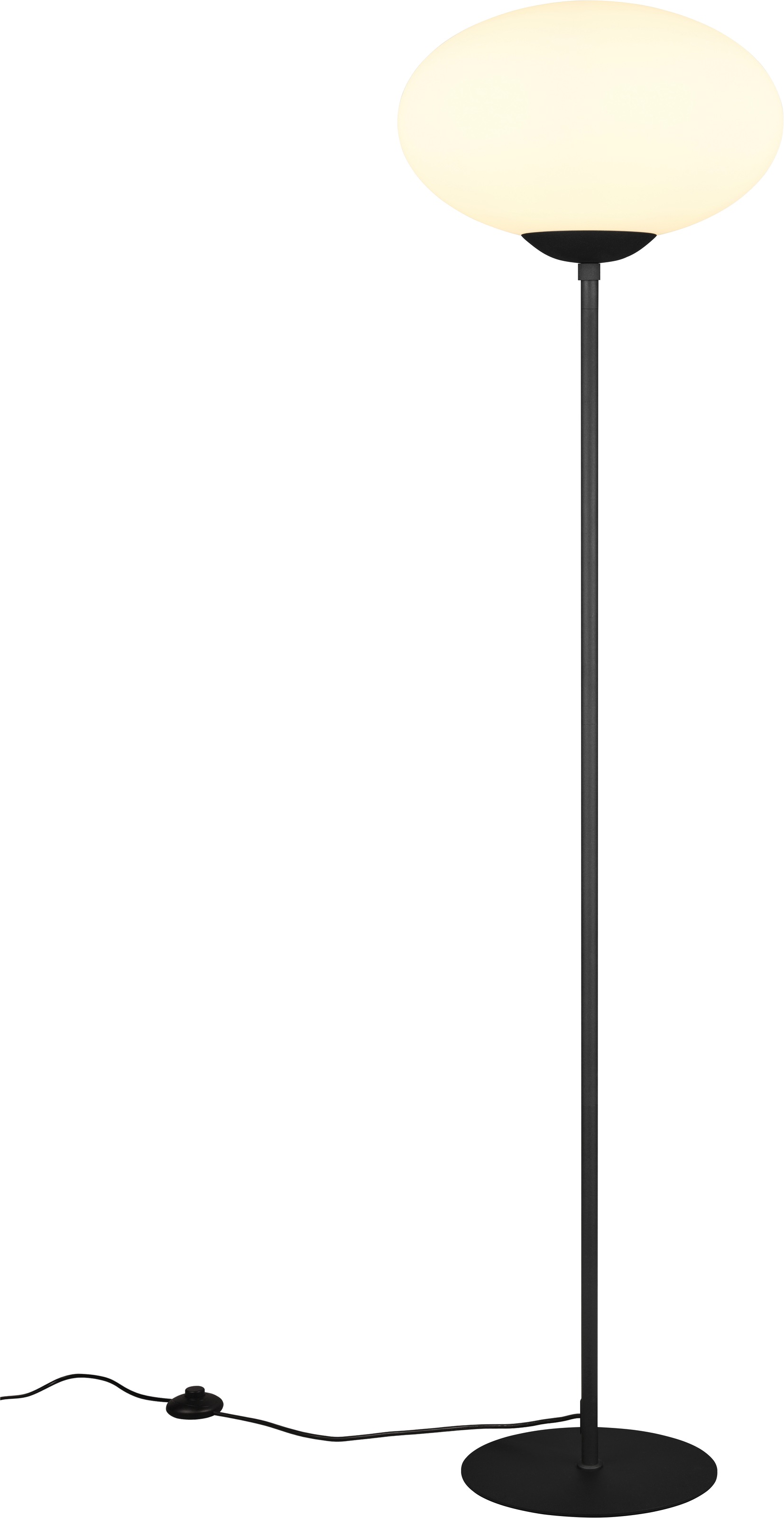 TRIO Leuchten Stehlampe »FOMENTO, Stehleuchte mit Glasschirm Ø 40cm, exkl 1x E27 max 40W« E27 1 Stk. warmweiß - kaltweiß Stehleuchte Metall mit Glas Lampenschirm, Glas opalweiß Höhe 150cm