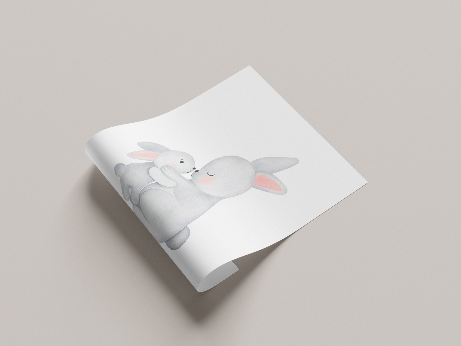 Lüttenhütt Poster "Großer Hase und Hasenkind", Fantasy-Hase-Hasen-Tiere-Lie günstig online kaufen