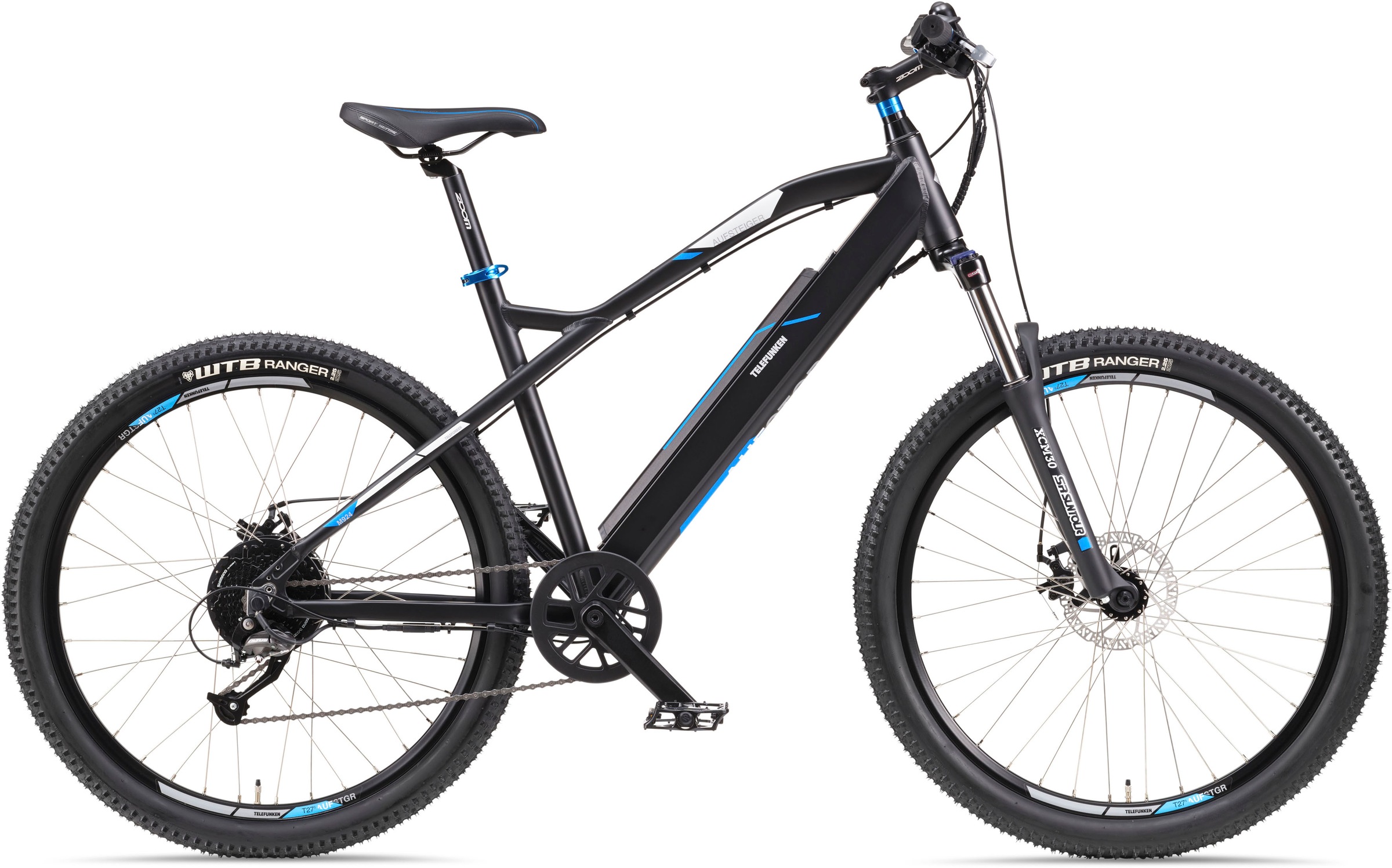 Telefunken E-Bike "Aufsteiger M924", 9 Gang, Shimano, Altus, Heckmotor 250 W, (36 V 504 Wh Akku-ca. 100 km Reichweite-Ge