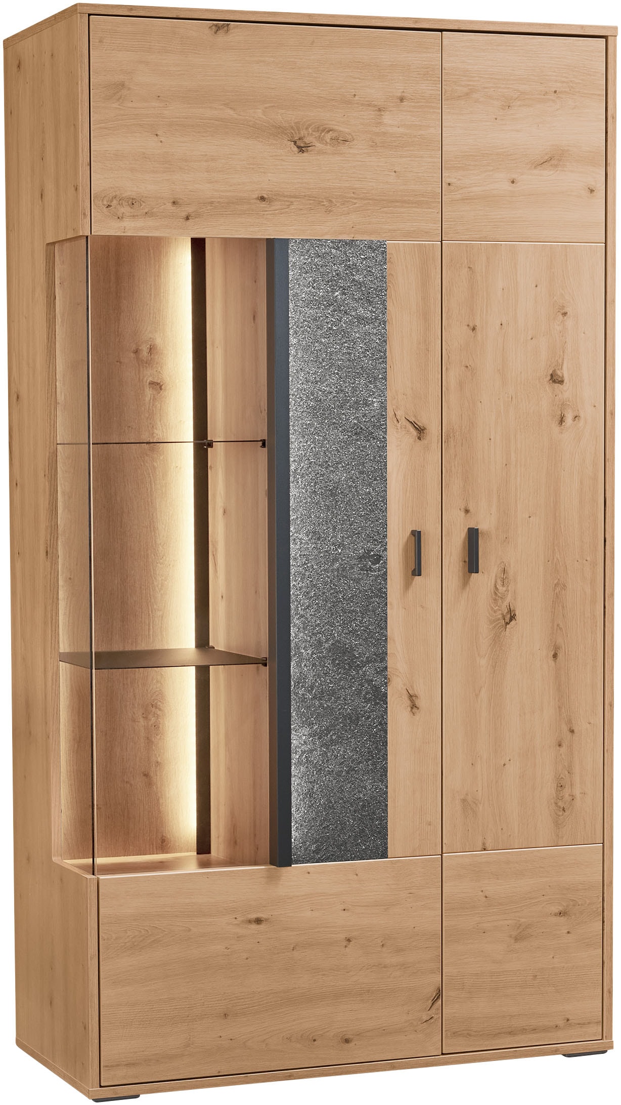 set one by Musterring Vitrine "Deltona", mit Sandsteinelement, inkl. Beleuc günstig online kaufen