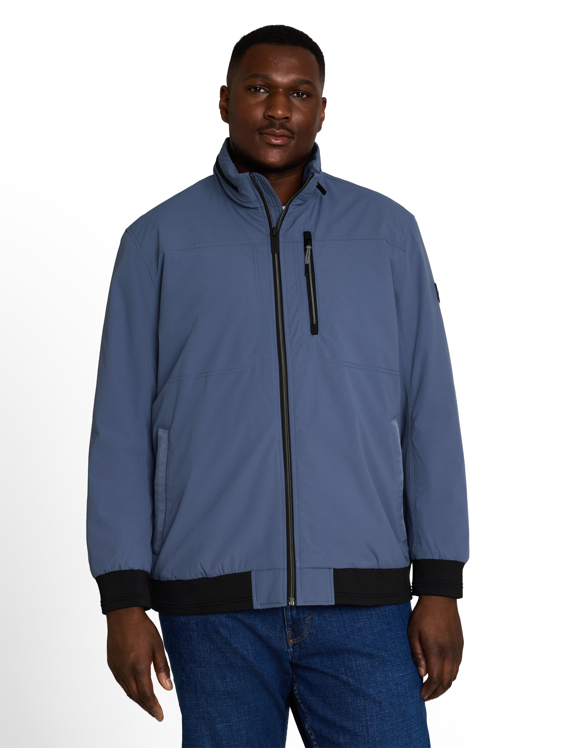 TOM TAILOR PLUS Blouson mit Kapuze mit Stehkragen und Reißverschluss / Große Größen