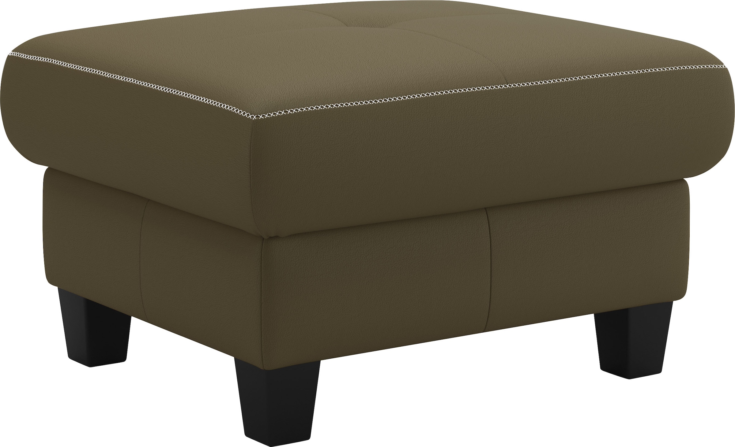 Places of Style Polsterhocker "Varese", Kreuznaht in beige günstig online kaufen