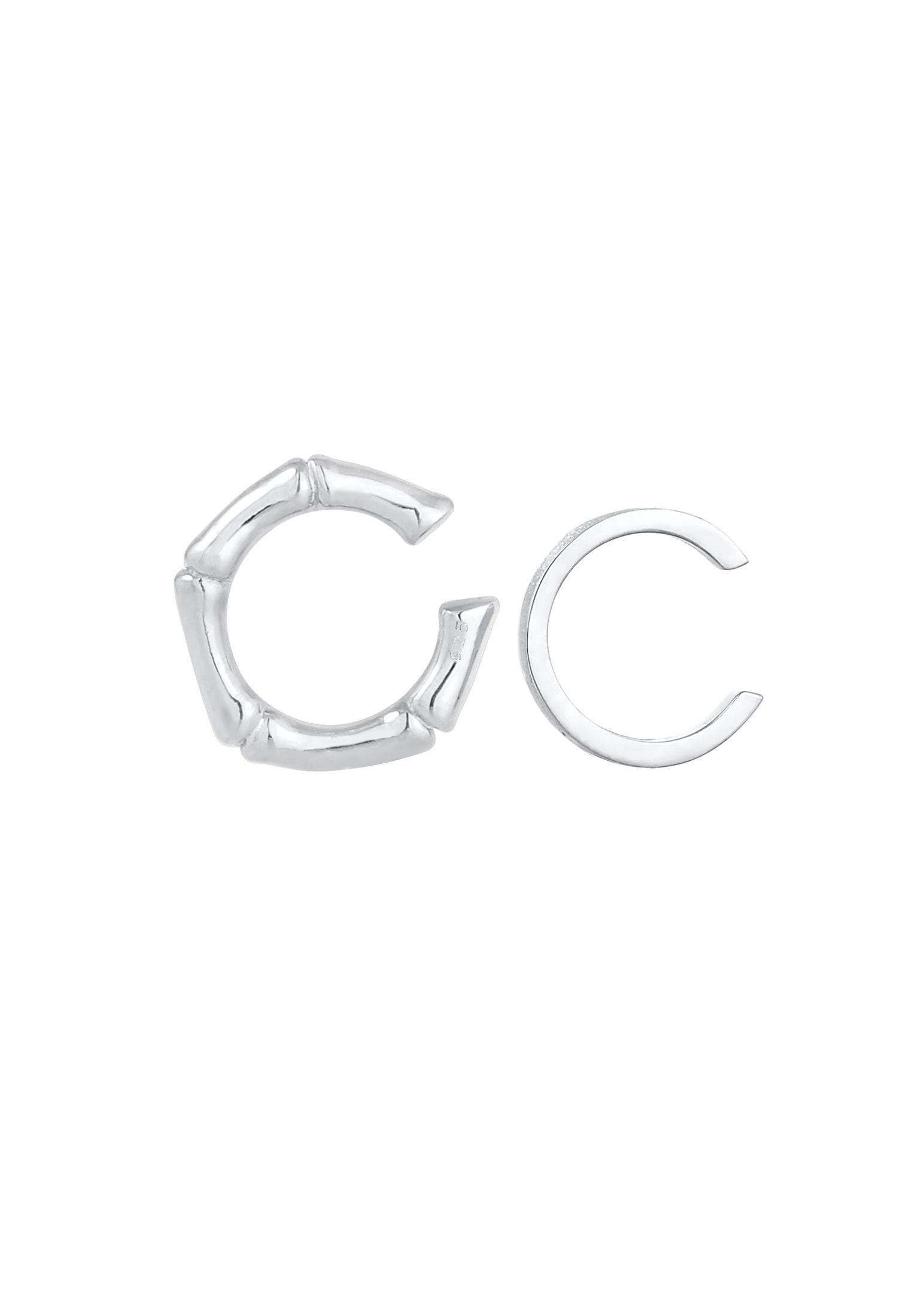 Elli Paar Ohrklemmen »Ohrringe 2er Set Earcuff Bambus Minimal Basic 925 Silber«