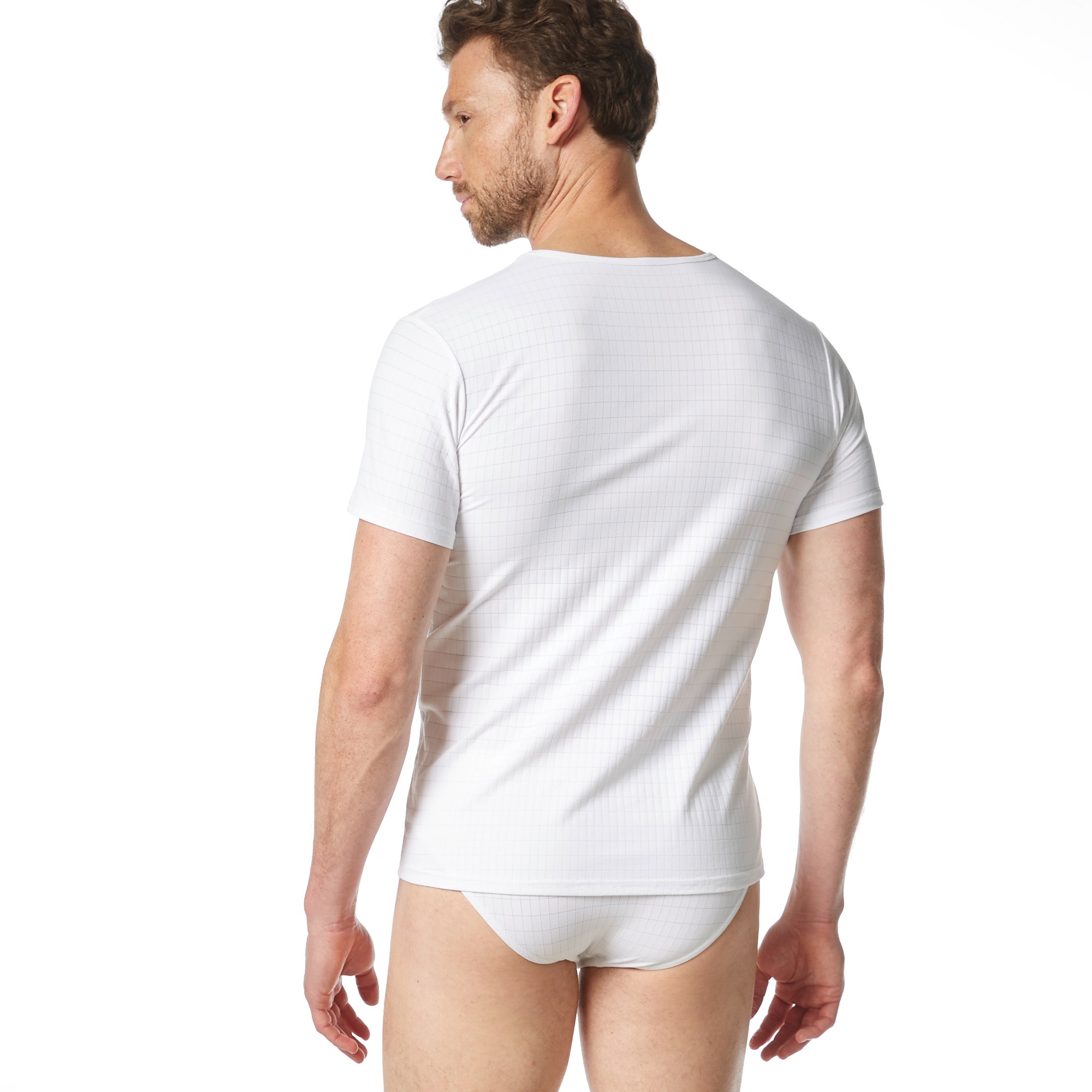 Thumbnail - Bruno Banani Rundhalsshirt "CHECK LINE 2.0" hüftbedeckend, elastisch