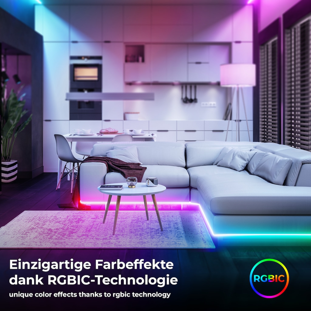 B.K.Licht LED Stripe »Wifi RGBIC LED Strip, 10 m, mit App Steuerung«, 300 St.-flammig