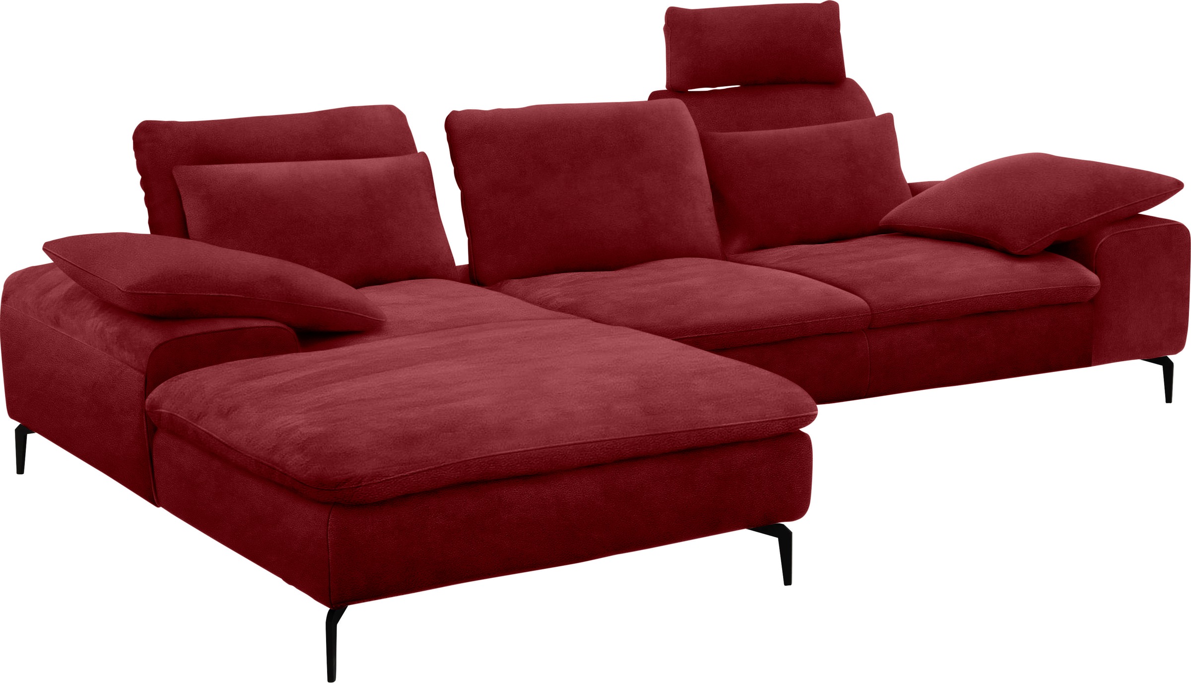 Ecksofa »valentinoo«, (Set), inklusive Hocker, mit Sitztiefenverstellung, Breite 299 cm