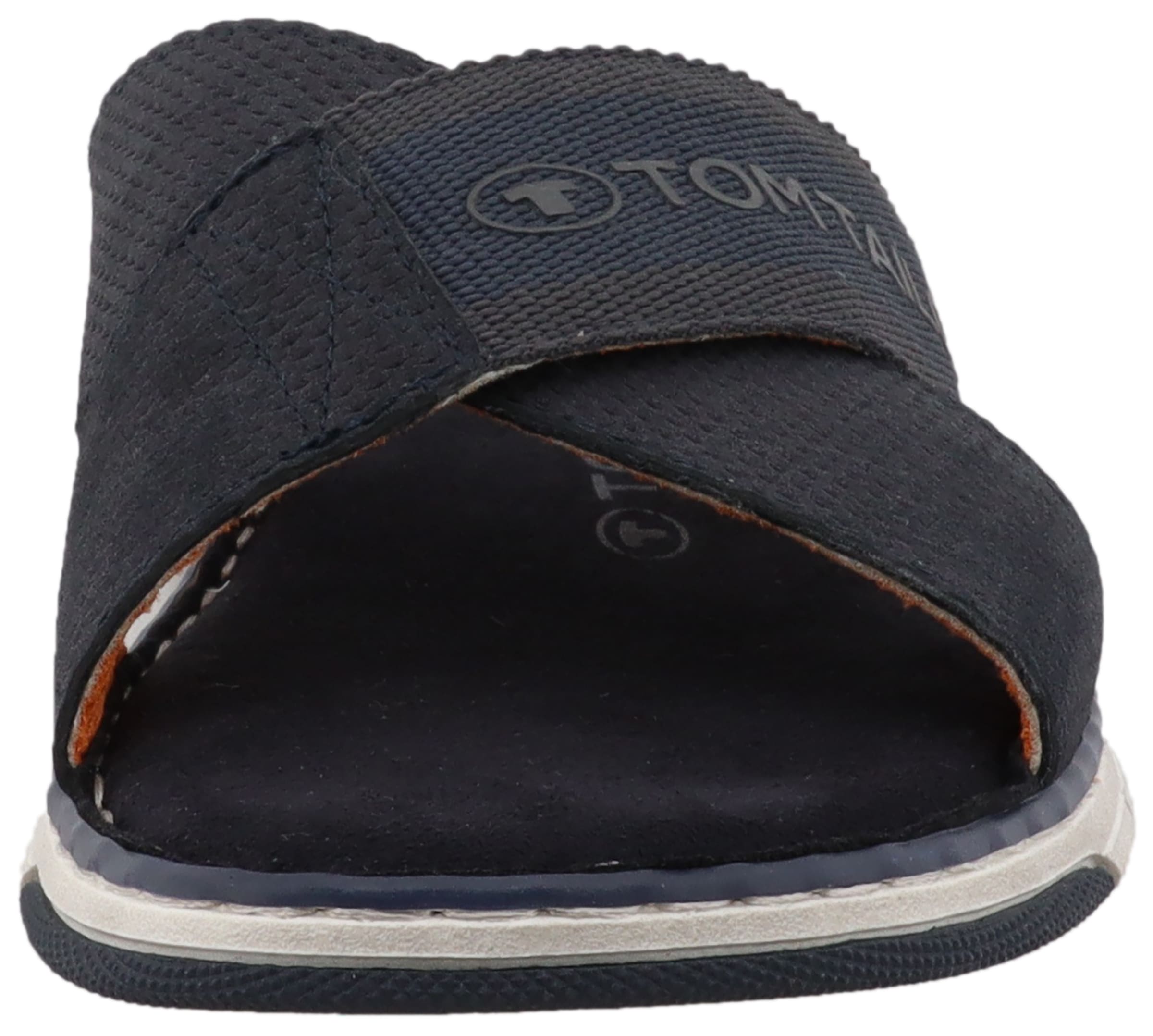 TOM TAILOR Pantolette, Sommerschuh, Schlupfschuh, Bequemschuh mit plakativem Logoschriftzug