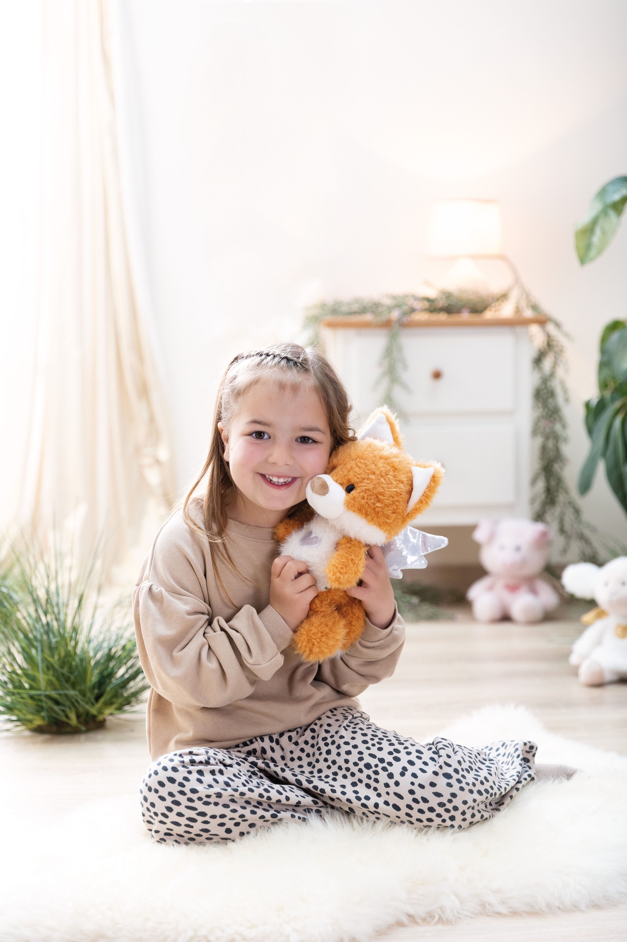 Nici Kuscheltier »Dein Schutzengel, Fuchs La La Foxie 28 cm« mit silbernen Flügeln & Herz auf der Brust in Geschenkbox