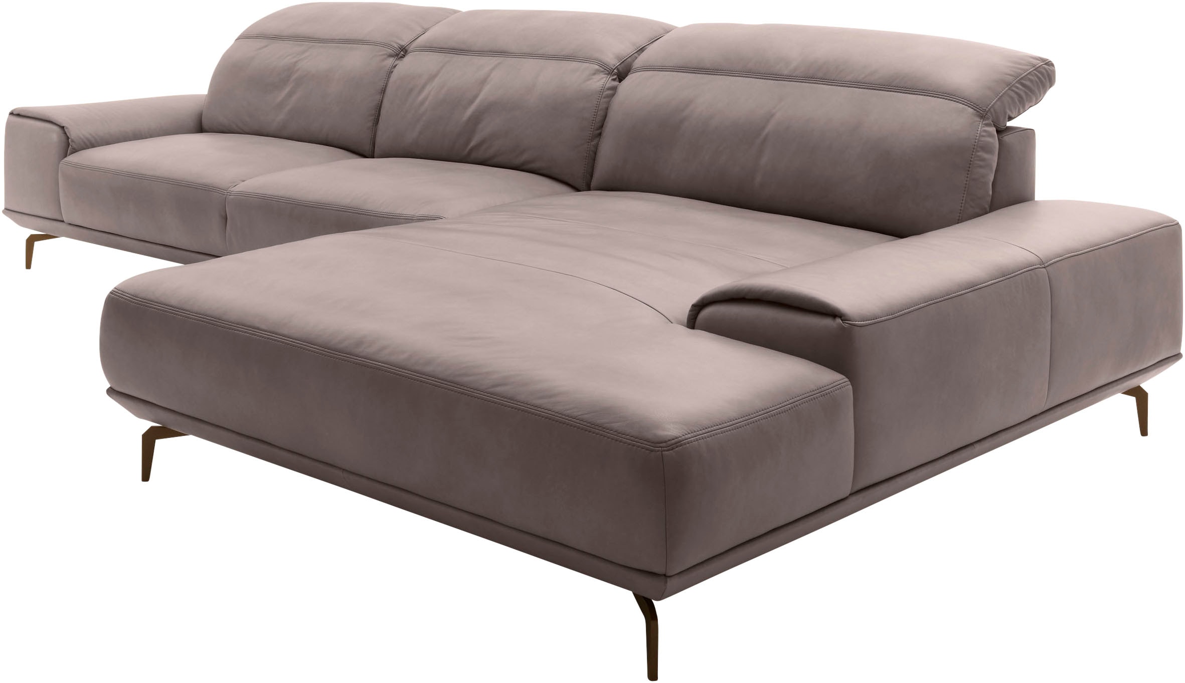Musterring Wohnlandschaft »MR 2490«, Bronze-Fuß, Sitzhöhe 48cm, wahlweise mit Funktionen, Maße 342 x 207 cm