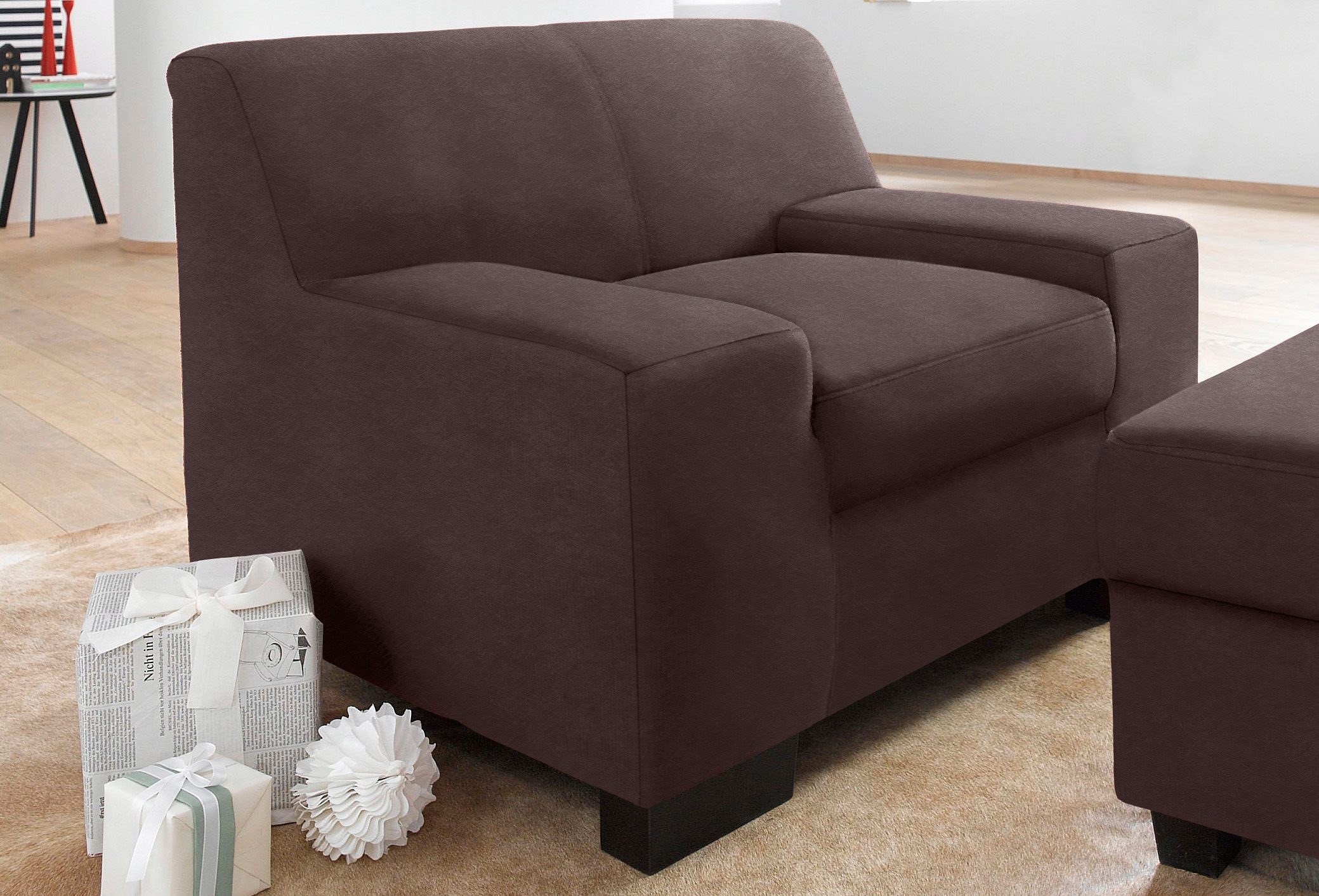 DOMO collection Sessel "Norma kubisch und zeitlos, komfortabel, flache Arml günstig online kaufen