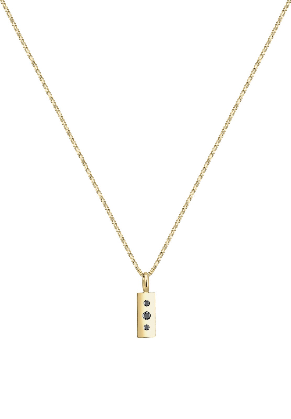 Elli DIAMONDS Collierkettchen »Schwarzer Diamant (0.06 ct.) Geo 375 Gelbgold« GE9733