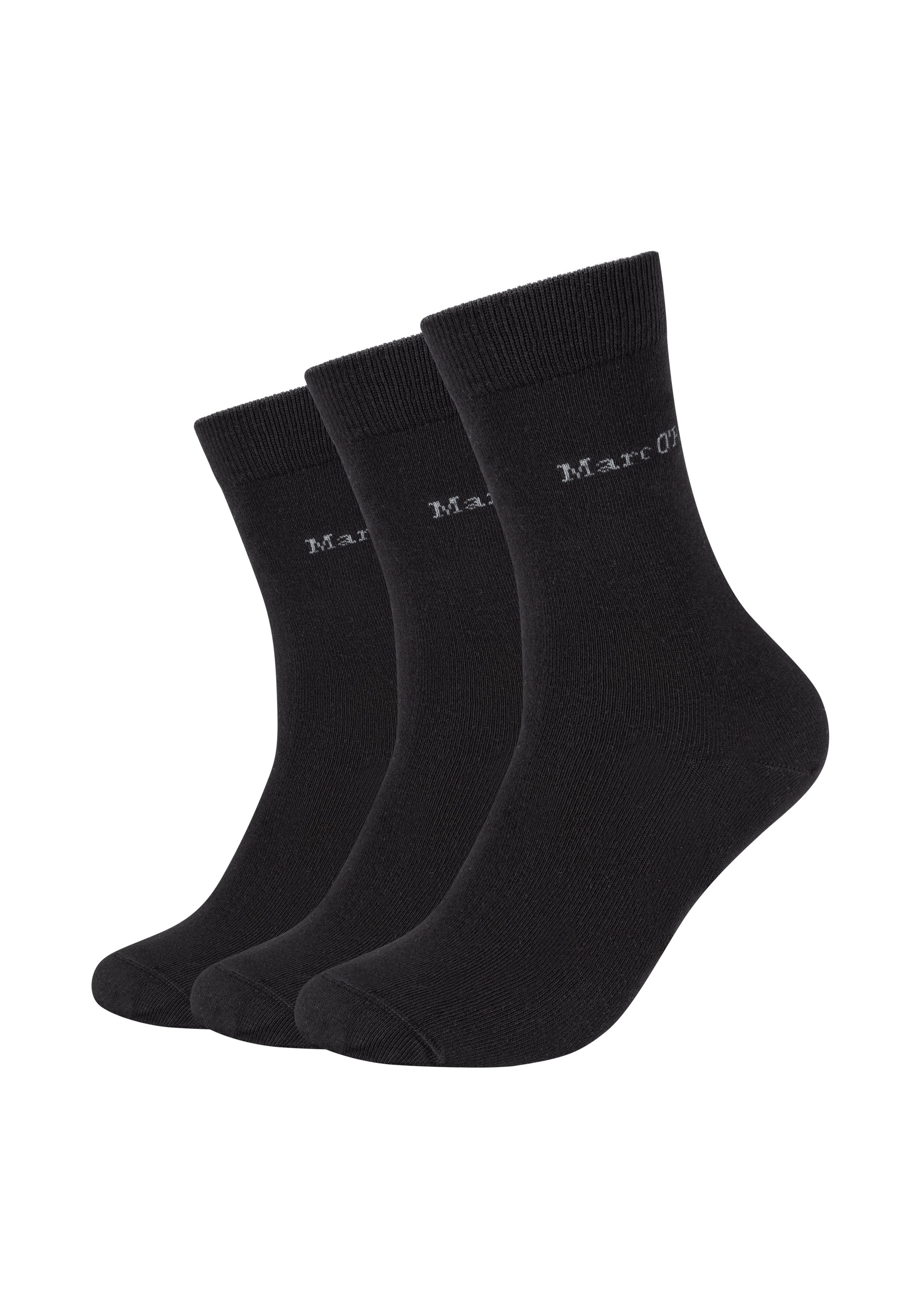 Marc O'Polo Socken 3 Paar,  aus gekämmter Baumwolle, mit handgekettelter Zehennaht