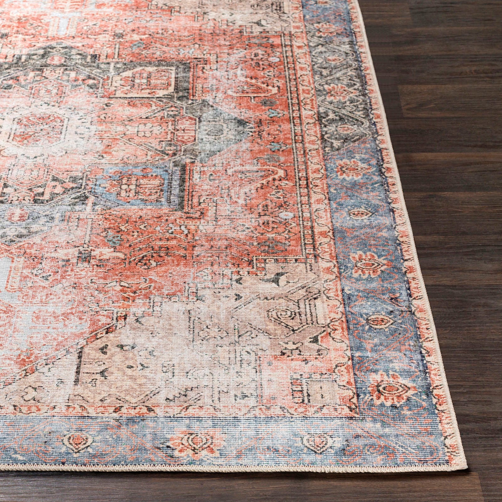 Livabliss Teppich »RODAS«, rechteckig, 2 mm Höhe, Maschinenwaschbar, Vintage Kurzflor Wohnzimmerteppich, Schlafzimmer