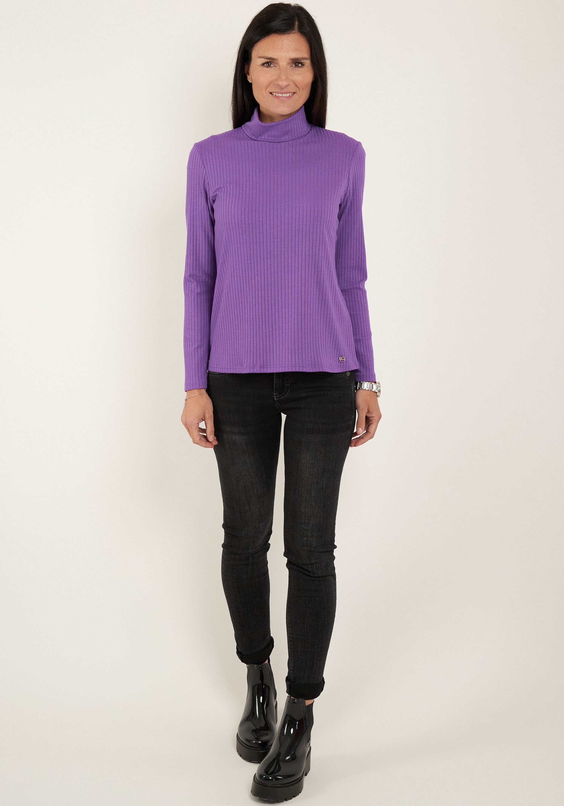 Seidel Moden Langarmshirt mit Logo Patch, MADE IN GERMANY