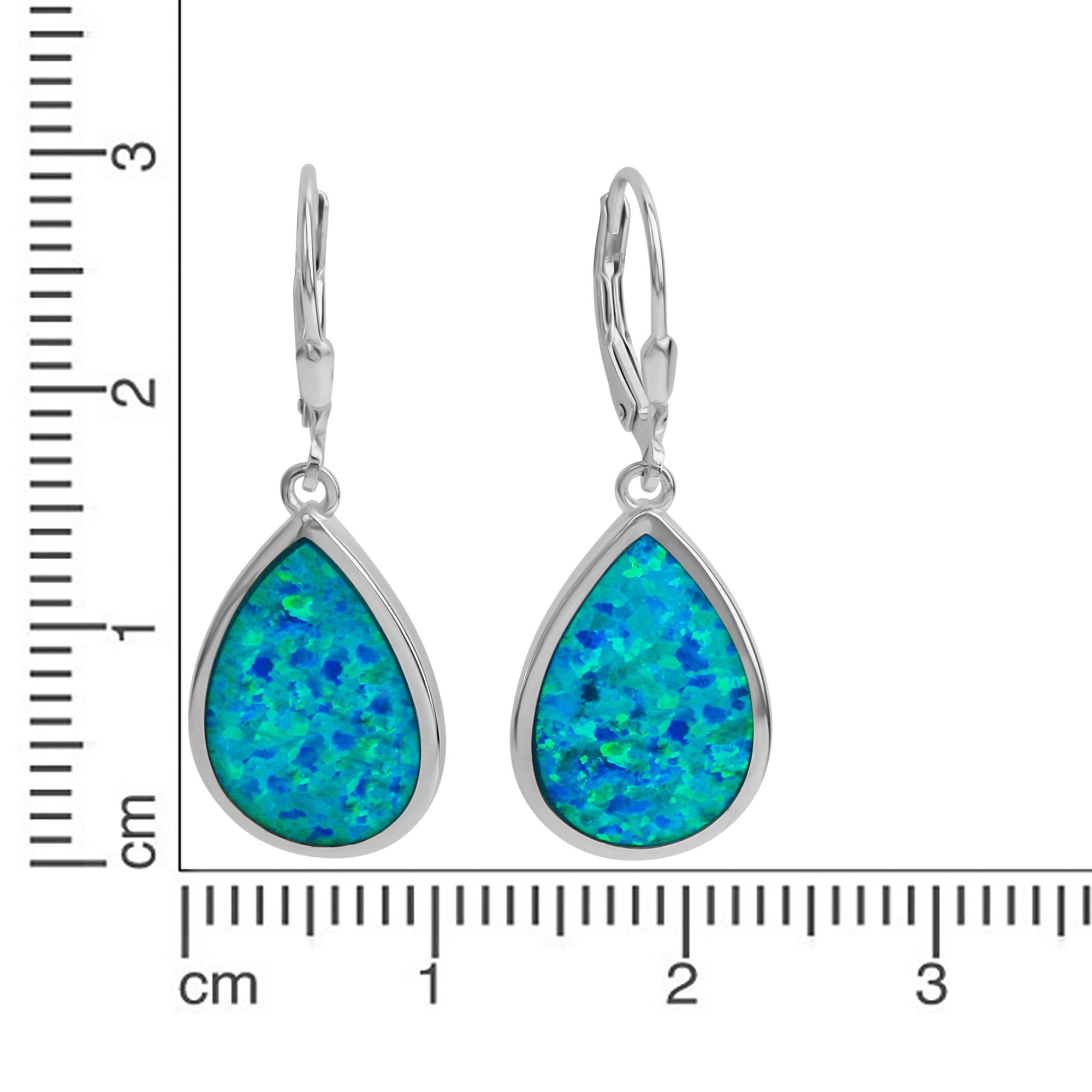 Vivance Paar Ohrhänger »925/- Sterling Silber synth. Opal blau«