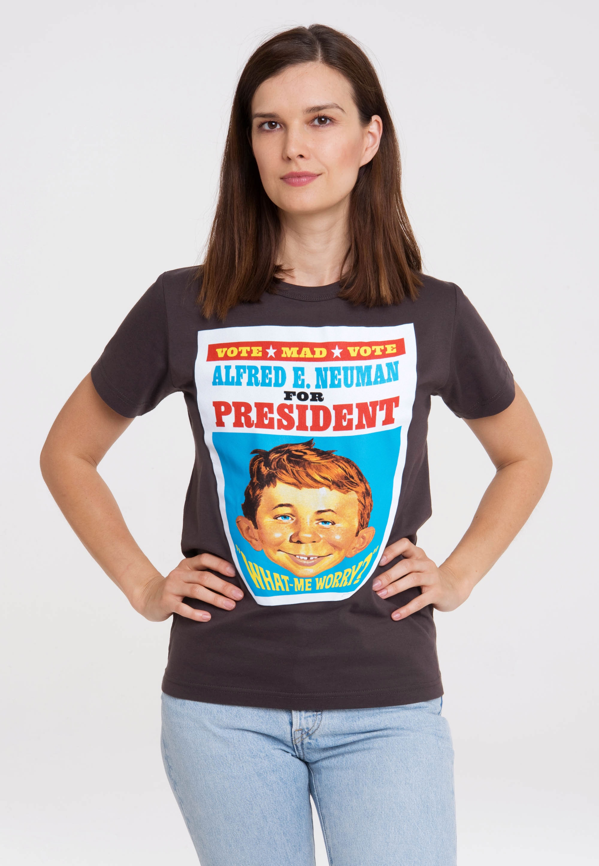 T-Shirt »Mad - Alfred E. Neumann For President«, mit coolem Print