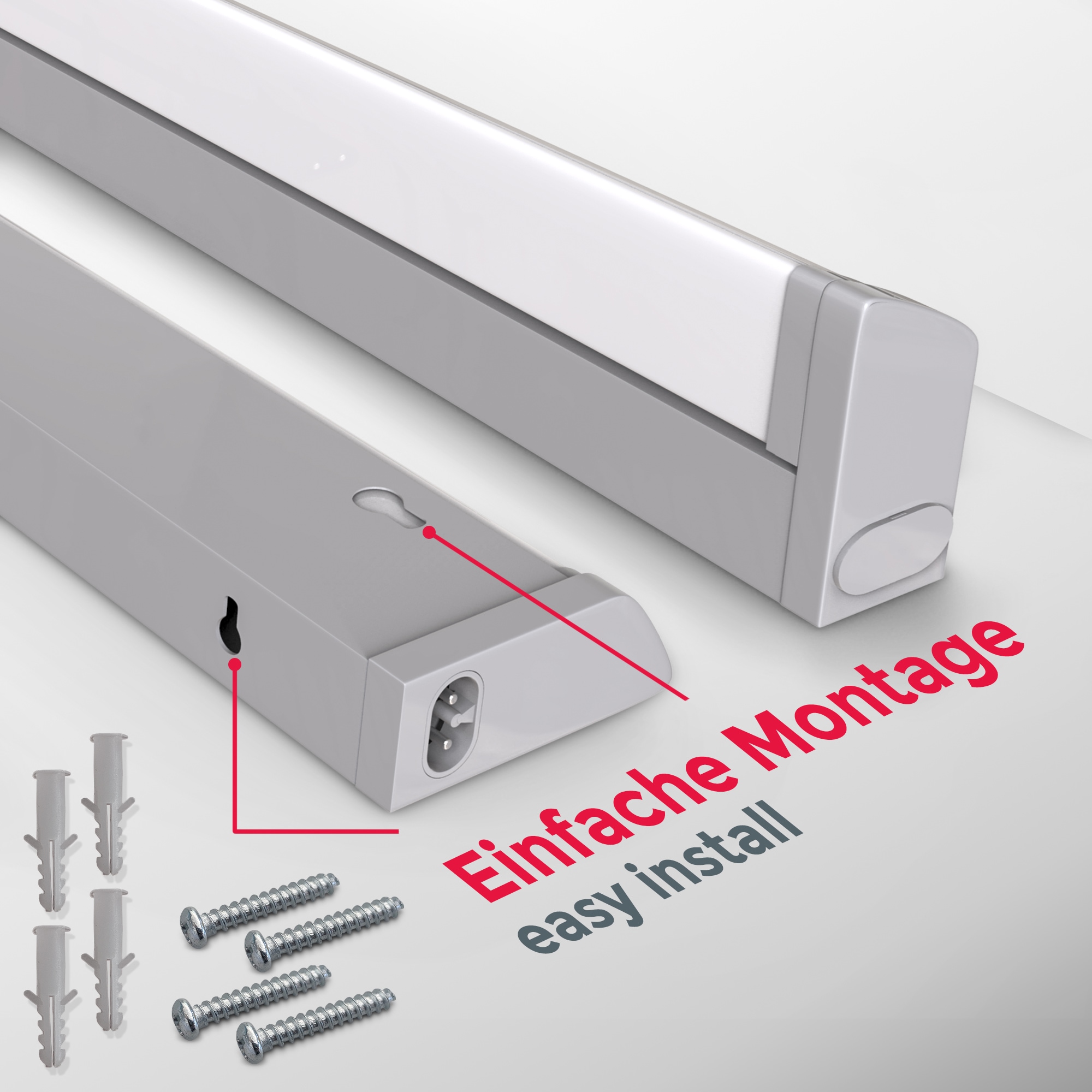 B.K.Licht Lichtleiste, 1 flammig, Leuchtmittel LED-Board | LED fest integriert, Unterbaulampe, Schrank-Lampe, schwenkbar, Küchenleiste, silber, 8W