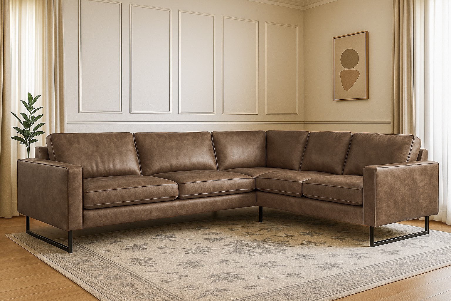 Places of Style Ecksofa "Pinto, XXL, 250/290 cm, langer Schenkel, Ottomane" günstig online kaufen