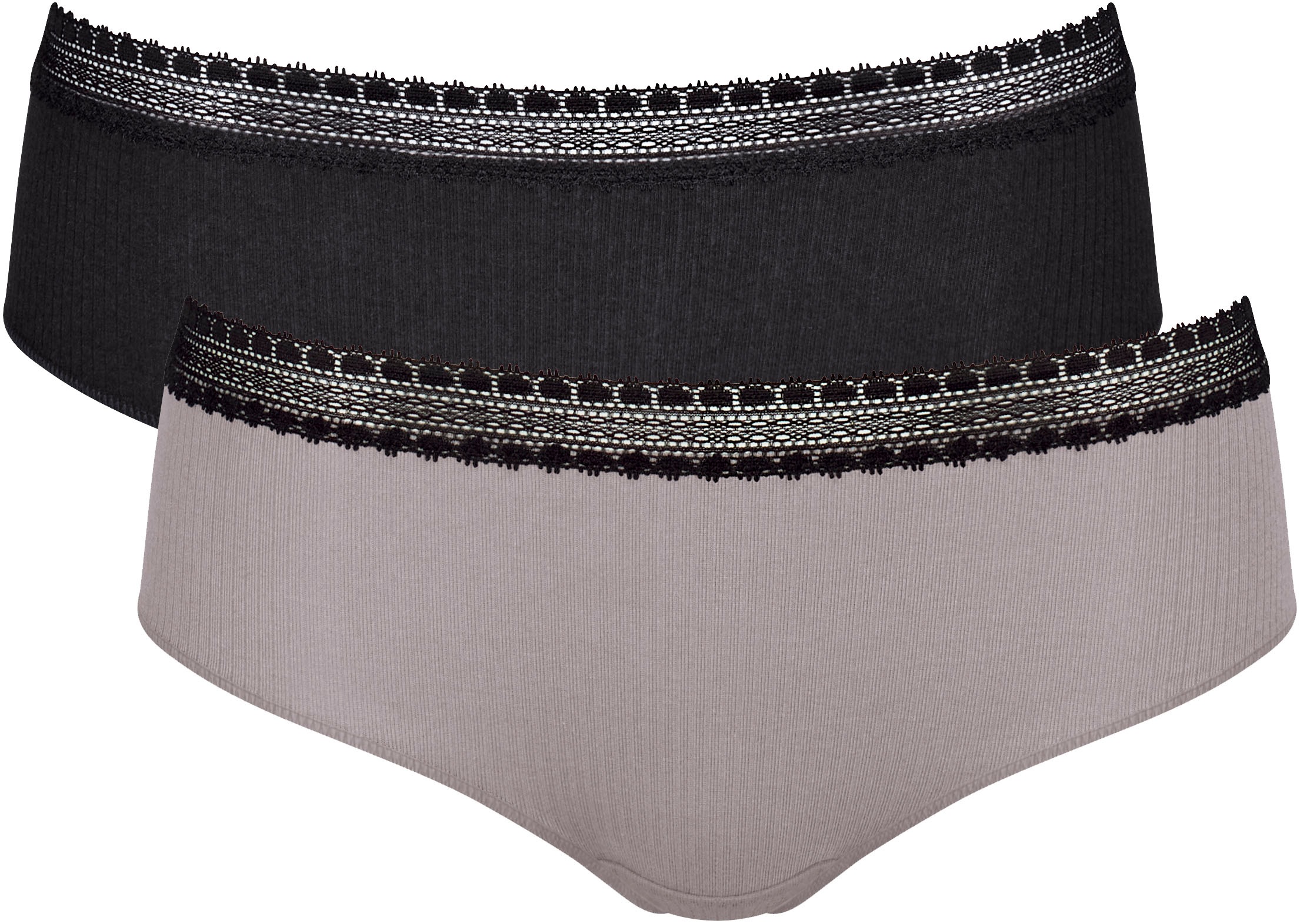 sloggi Hipster "GO Ribbed", (2er Pack), elastischer Spitzenbesatz, weich, g günstig online kaufen