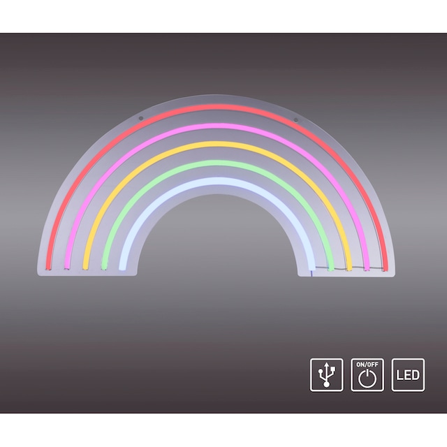 JUST LIGHT LED Wandleuchte »NEON-RAINB«, 1 flammig-flammig | BAUR