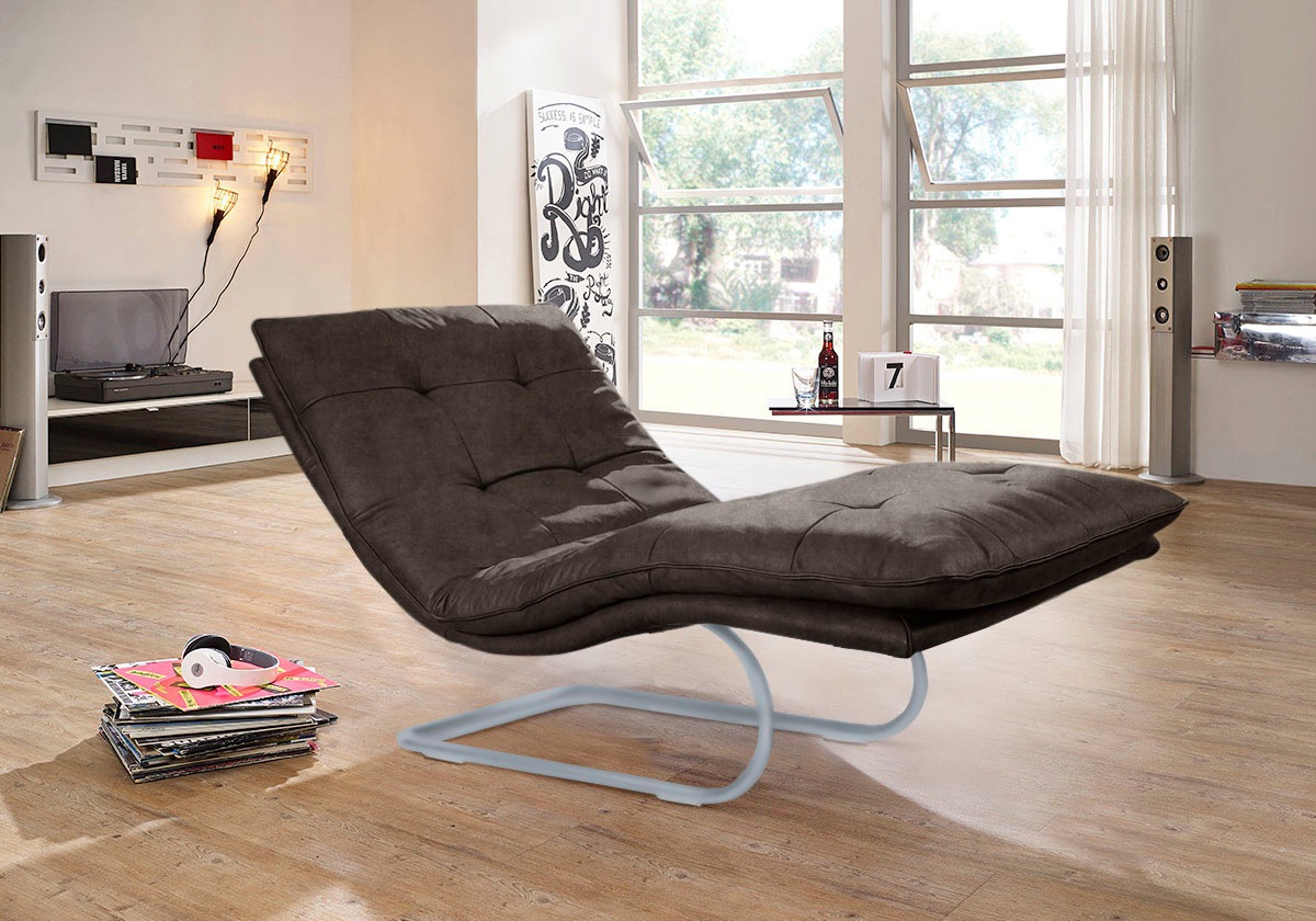 W.SCHILLIG Relaxliege »daily dreams« in Waffelkissen-Optik, wahlweise mit Motor, silber matt, in 2 Breiten