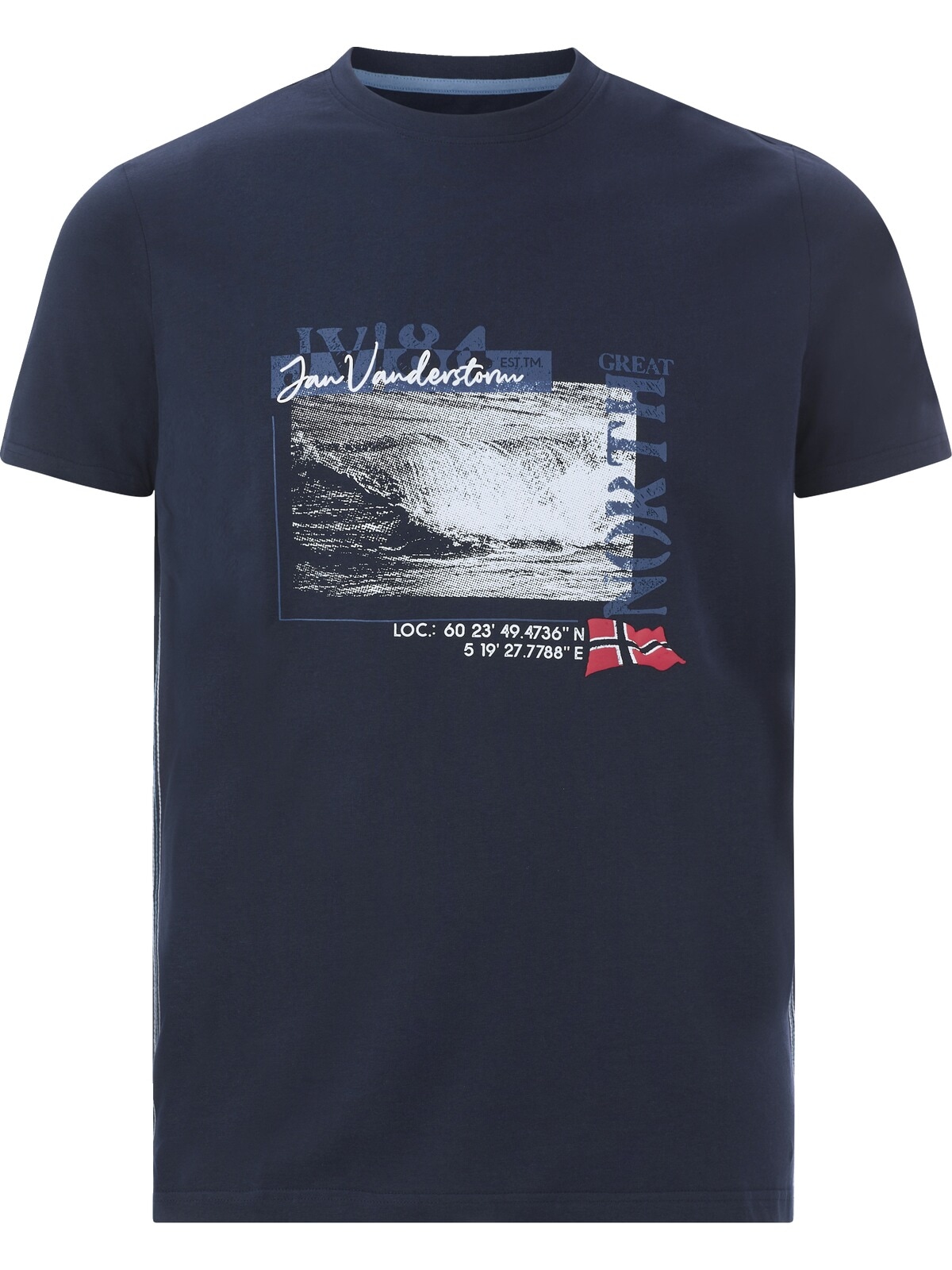 Jan Vanderstorm Rundhalsshirt »T-Shirt PITTER«, (1 tlg.), mit Ozeanmotiv