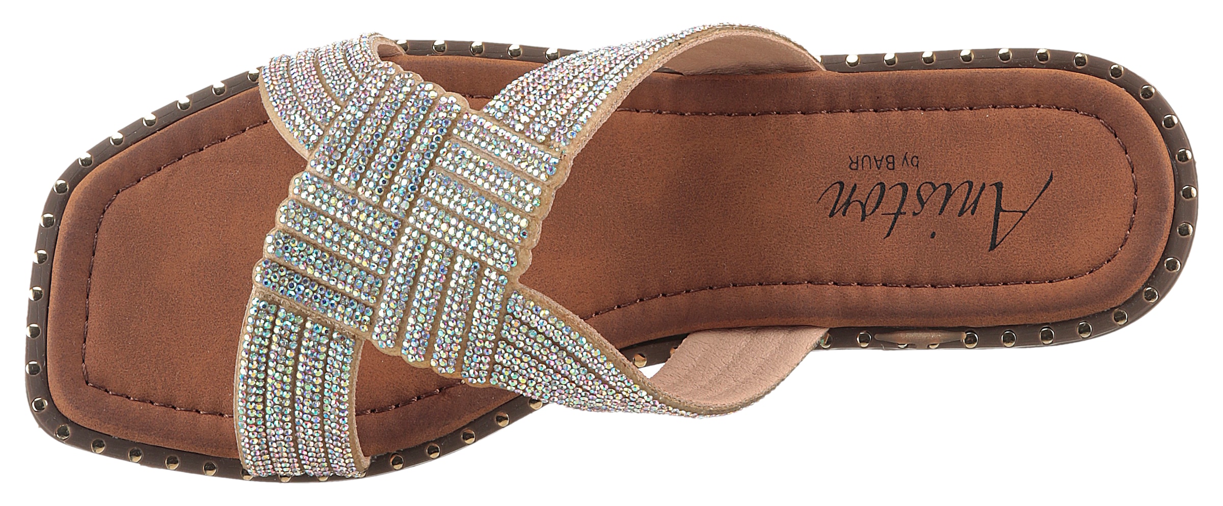 Aniston SHOES Pantolette, Flat, Sommerschuh, Strandschuh, Glitzersteine - NEUE KOLLEKTION