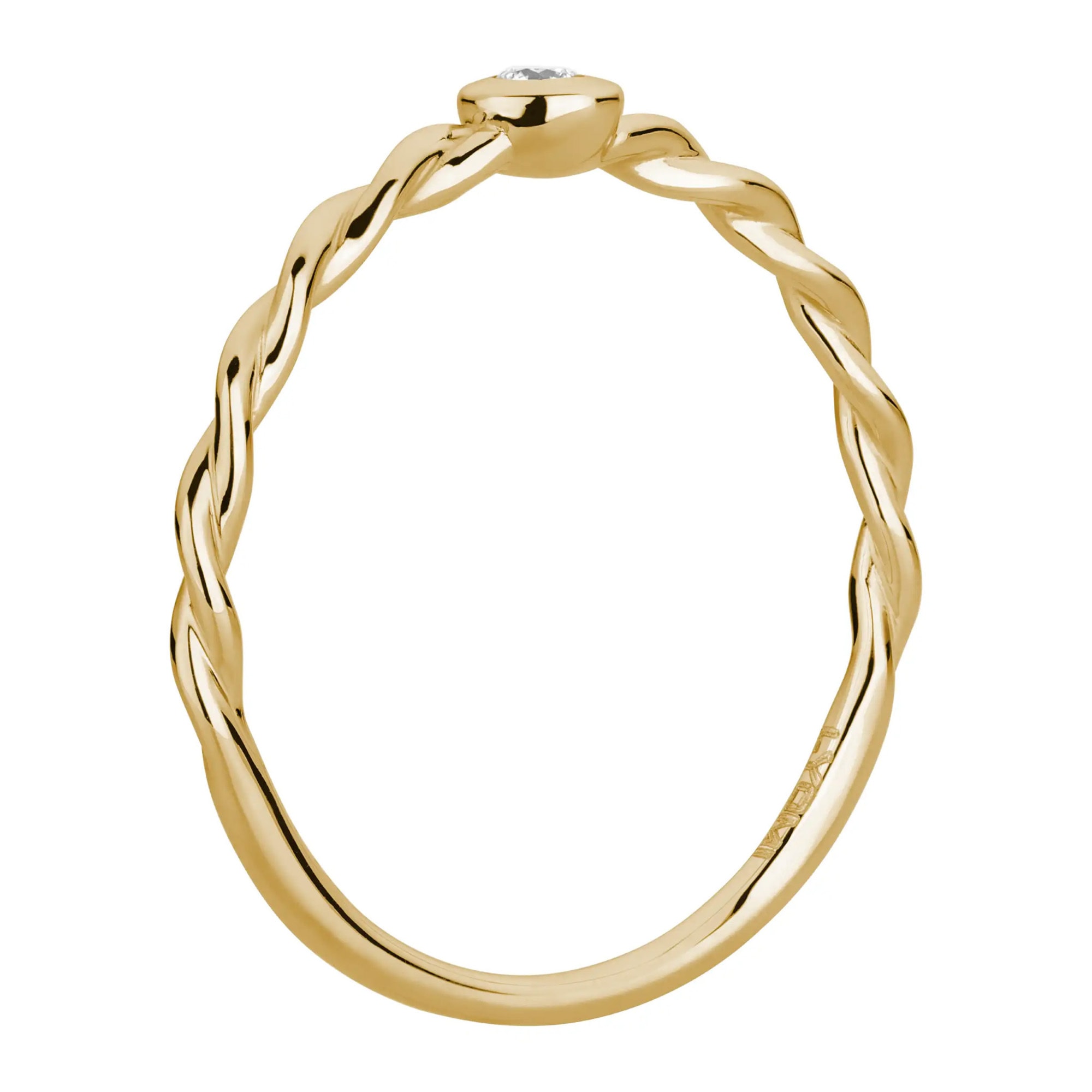 LYOMI Fingerring »585/- Gelbgold 1 synth. Diam. 0,04ct.«