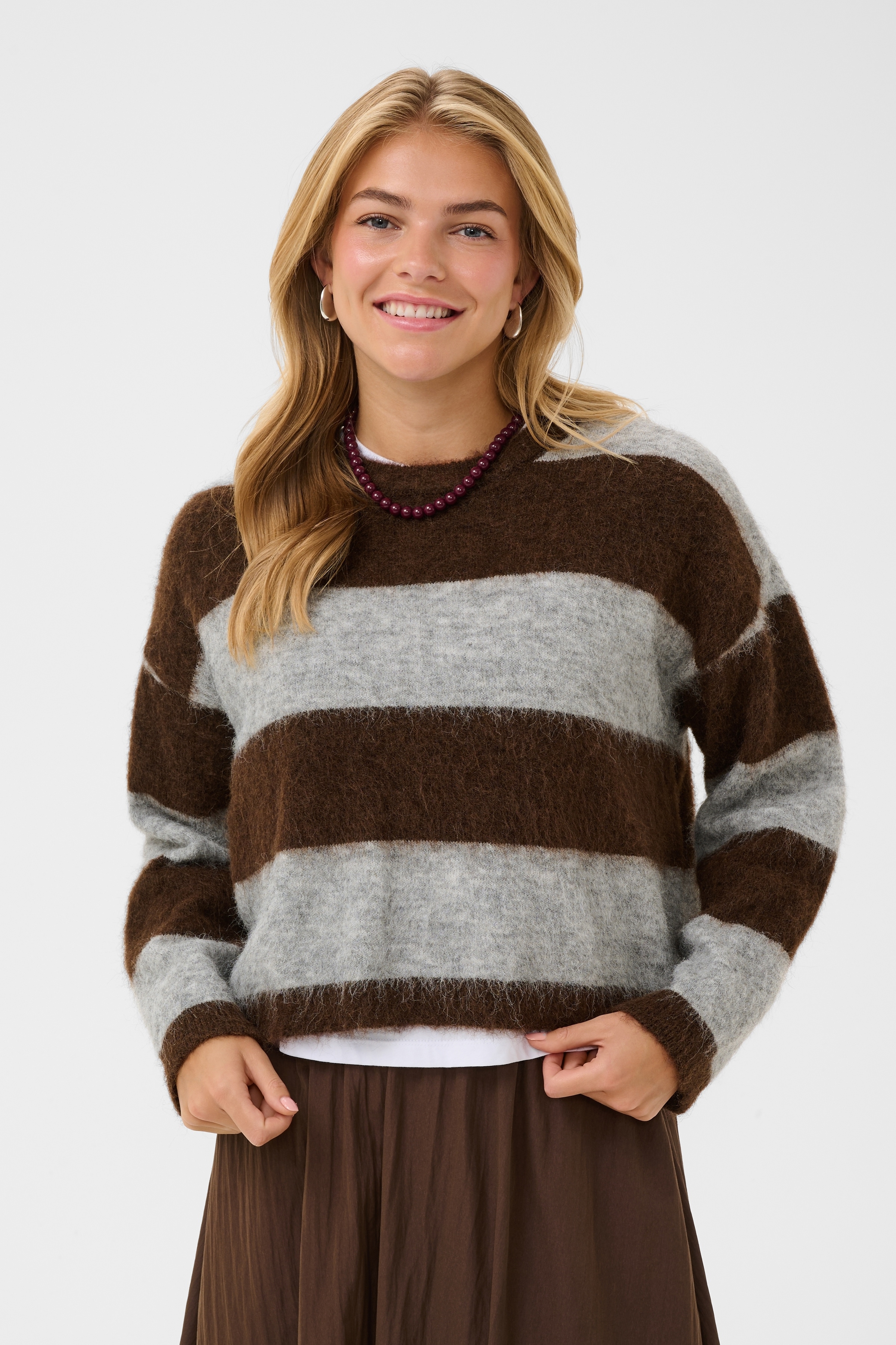 Saint Tropez Strickpullover "TayzieSZ Pullover" Materialmix, Oversize fit